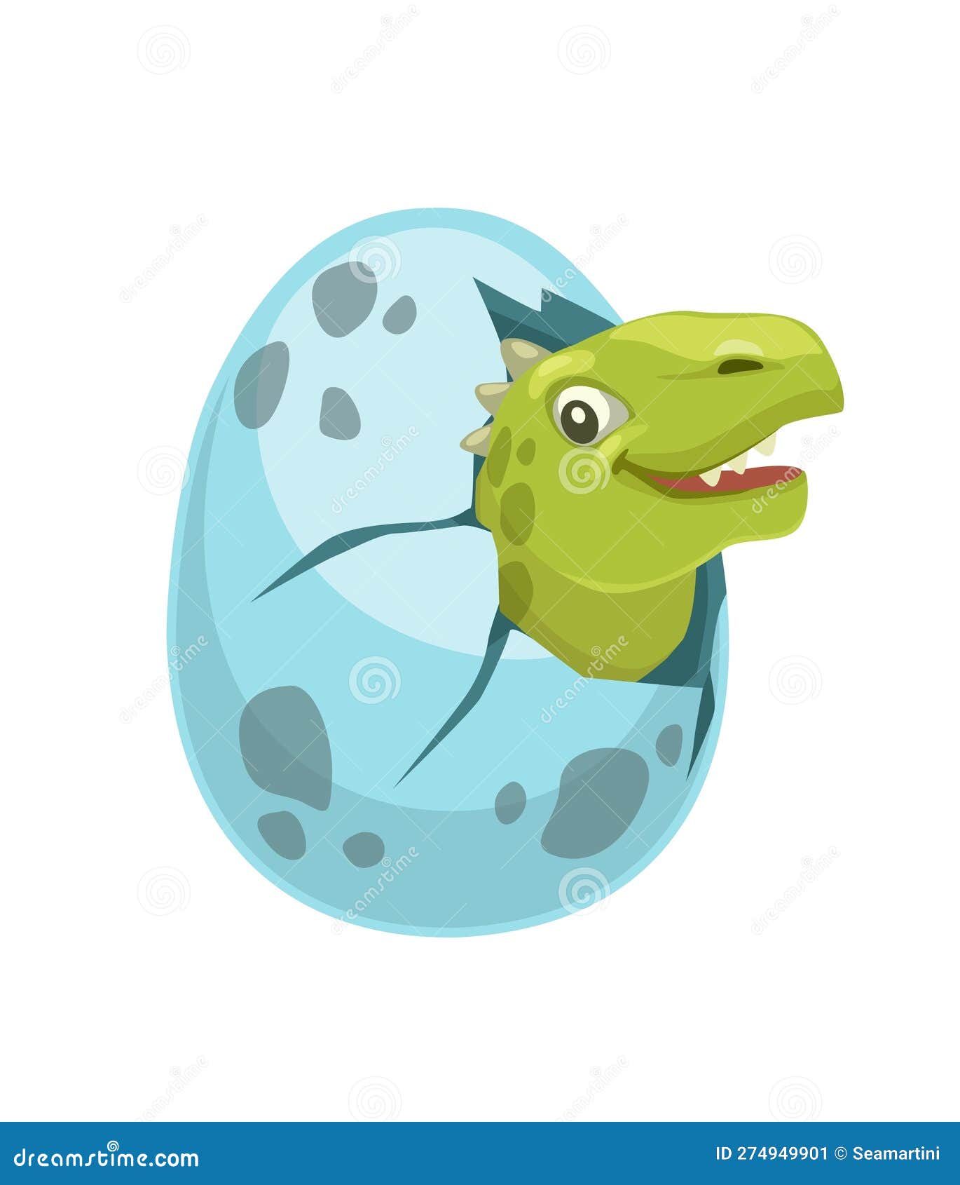Desenho de dinossauro triceratops fofo saindo do ovo