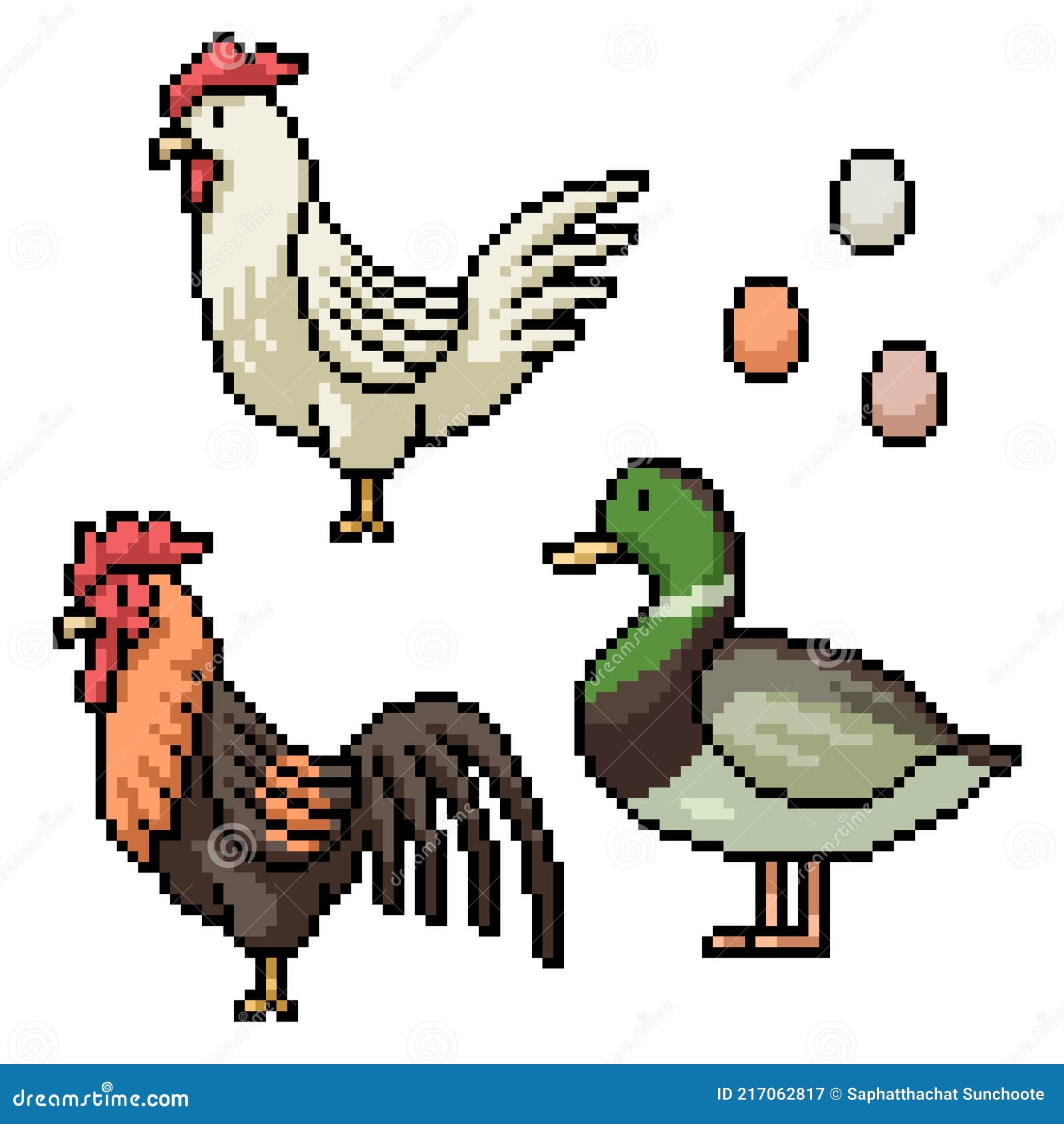 Ovo De Pato De Galinha Com Arte Em Píxeis Ilustração do Vetor - Ilustração  de jogo, pixels: 217062817