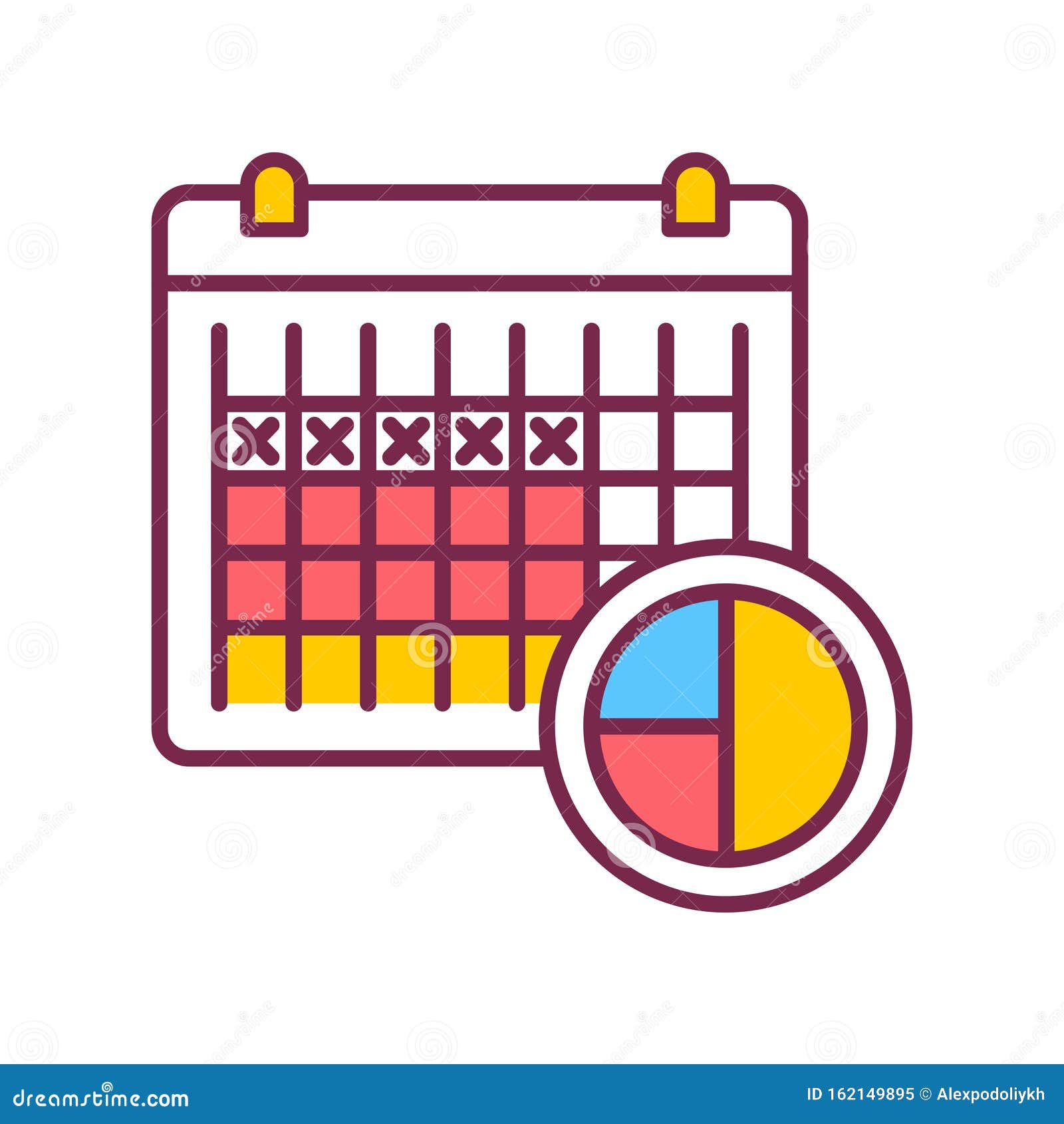 Ovulation Calendar with Marks Days. Contraception Method