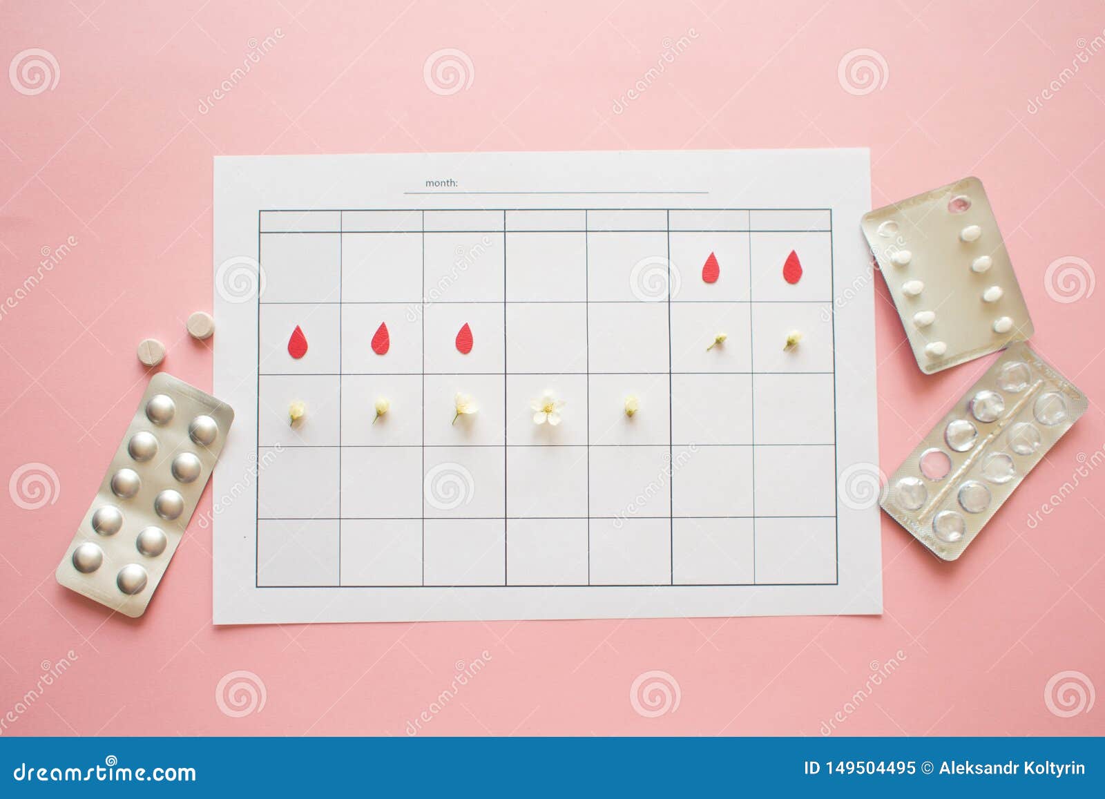 Ovulation Cycle Concept Calendar For A Month Marker Of Ovulation And Ovulation Cycle Concept Calendar For A Month Marker Of Ovulation And