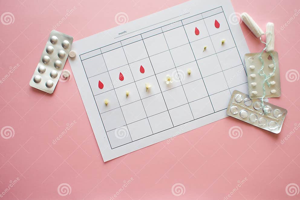 Ovulation Cycle Concept Calendar For A Month Marker Of Ovulation And Ovulation Cycle Concept Calendar For A Month Marker Of Ovulation And