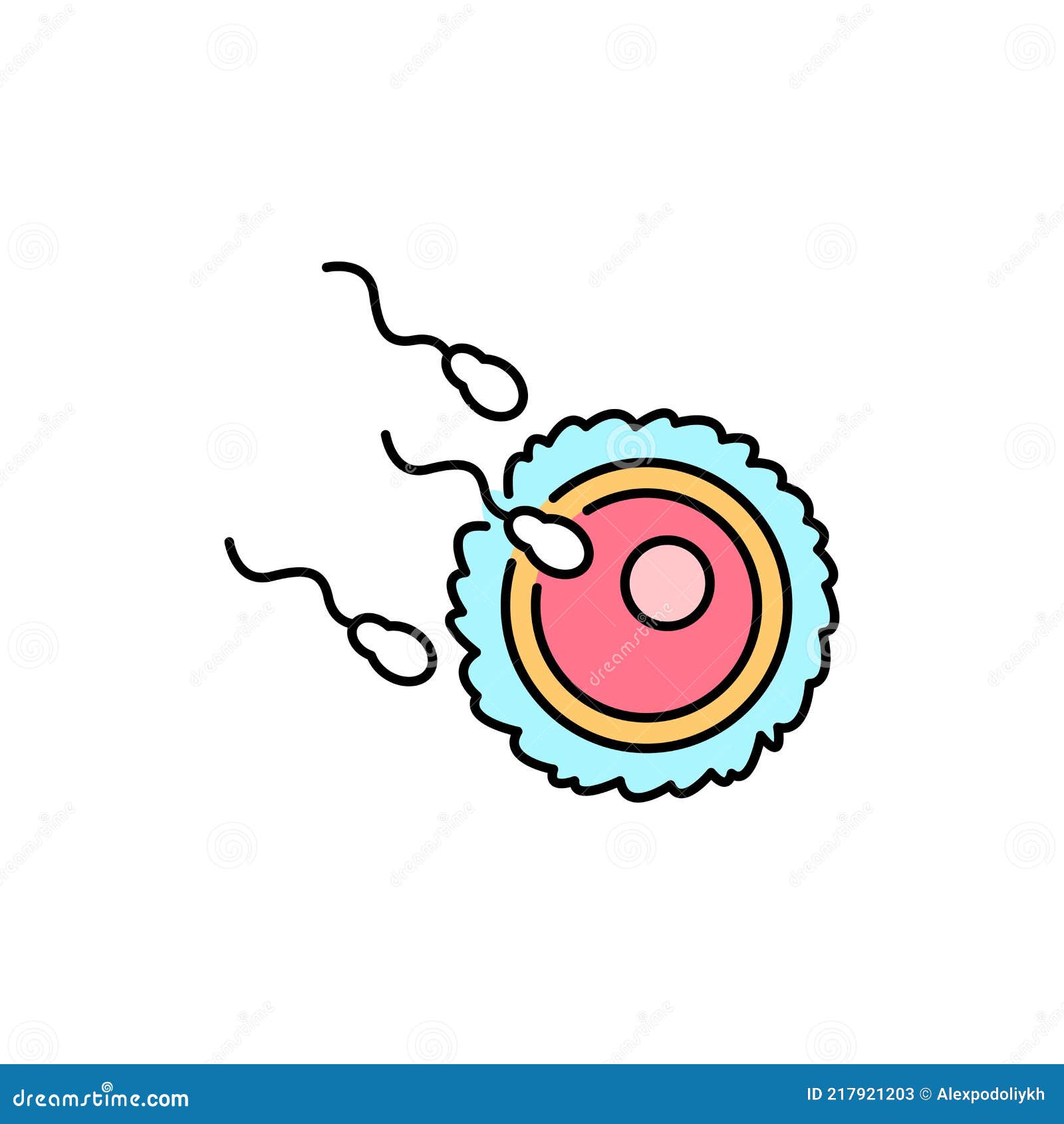 ovum fertilization olor line icon. conceiving. pictogram for web page, mobile app, promo.