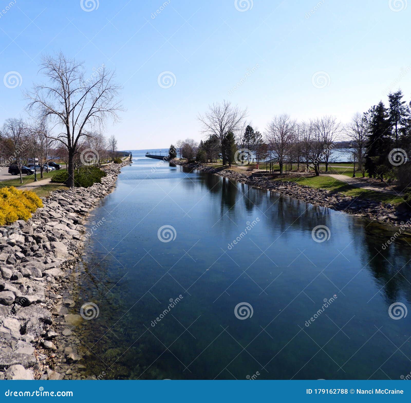 Owasco Lake Boat Canal during Spring Season Stock Photo Image of