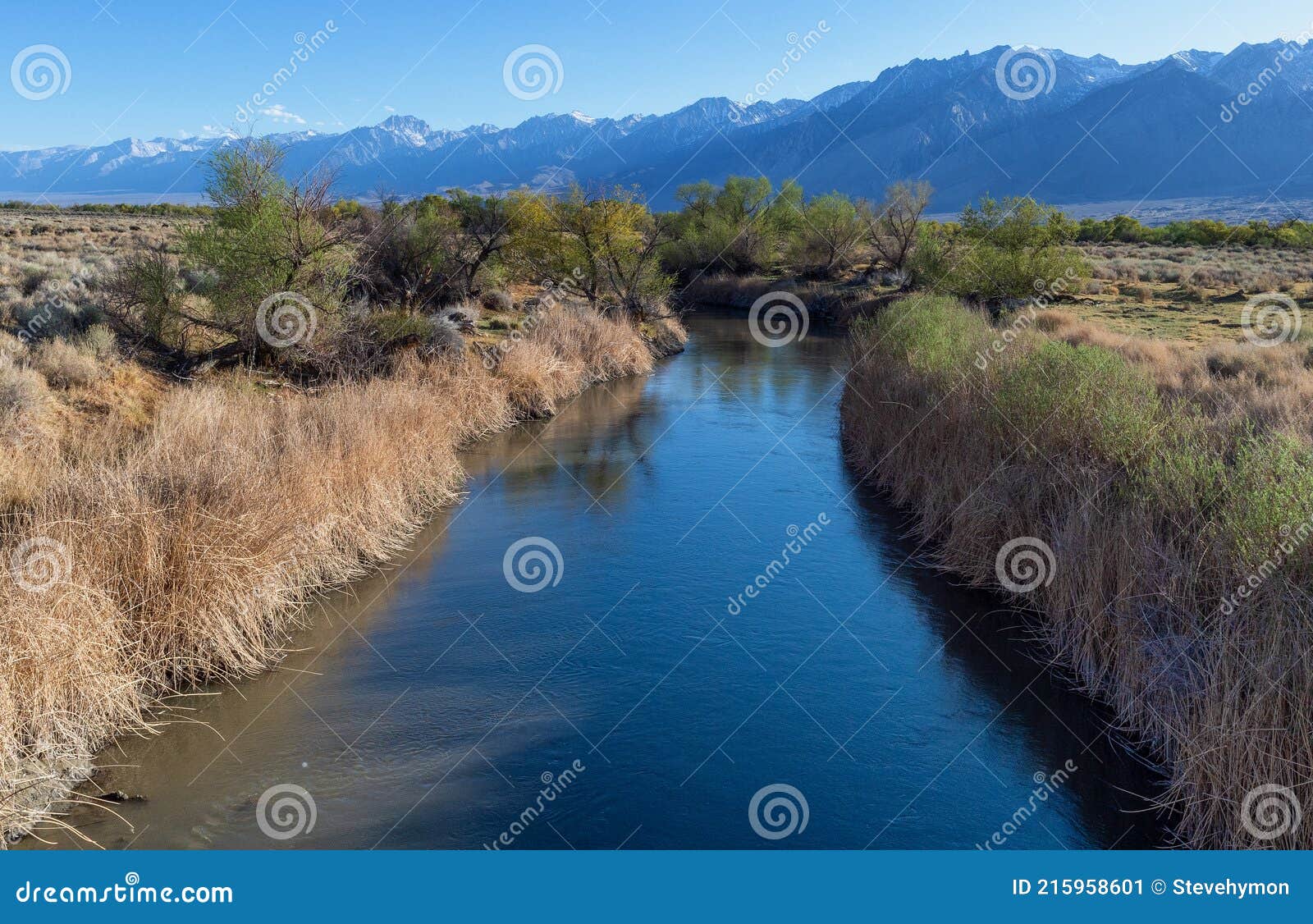 owens river in california`s owens valley and eastern sierra