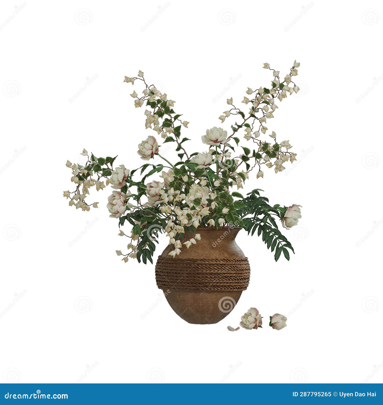 Beautiful Decorative Flower Vase on a White Background Stock Image