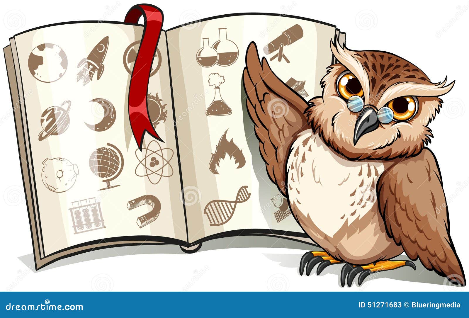 https://thumbs.dreamstime.com/z/owl-book-red-bookmark-white-background-51271683.jpg