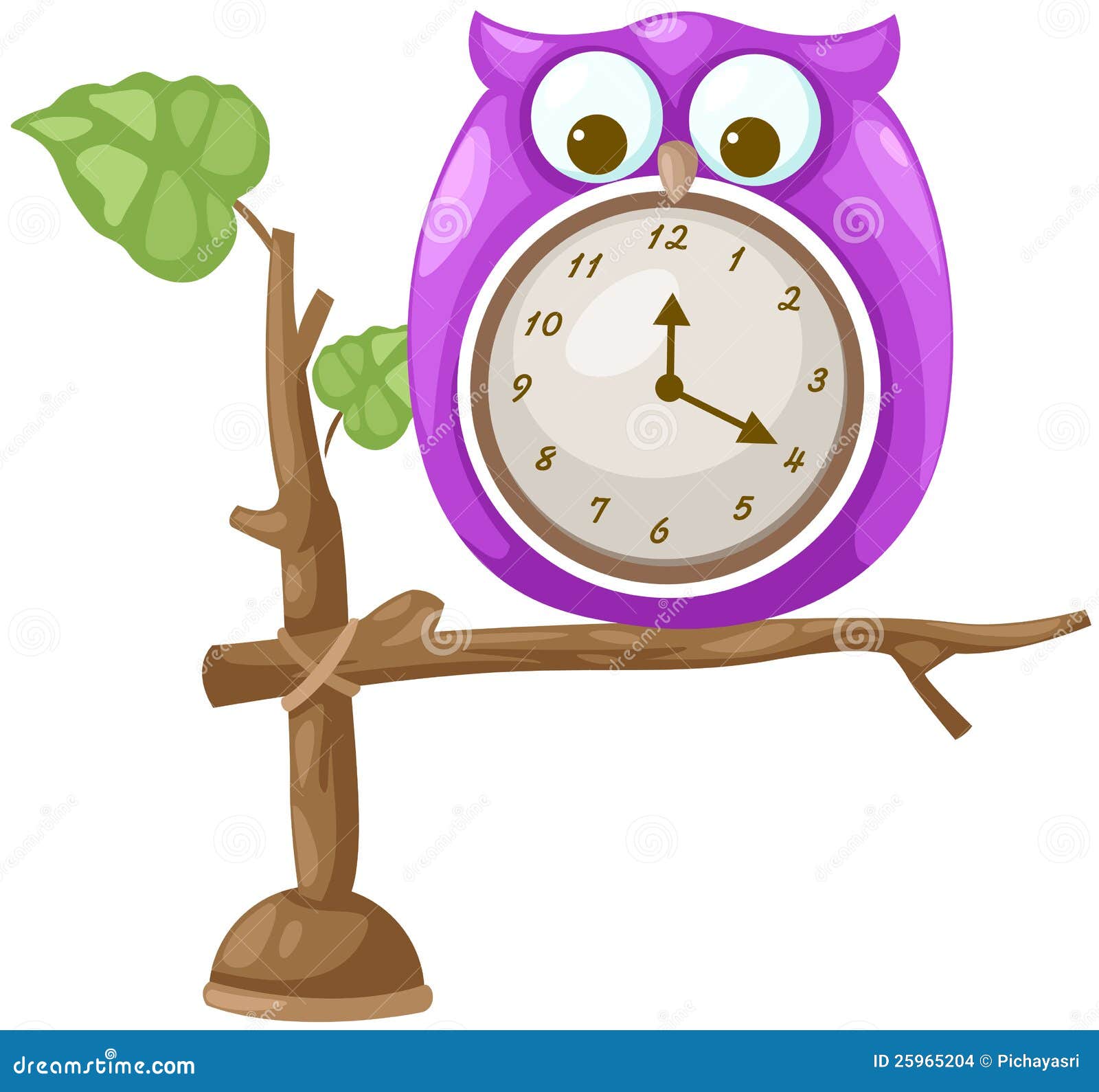 Owl clock stock vector. Illustration of colorful, modern 25965204