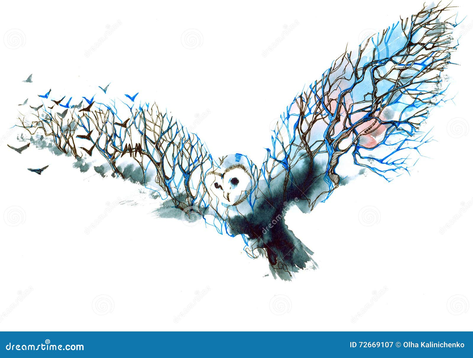 Owl Stock Illustration Illustration Of Freedom Branch 72669107