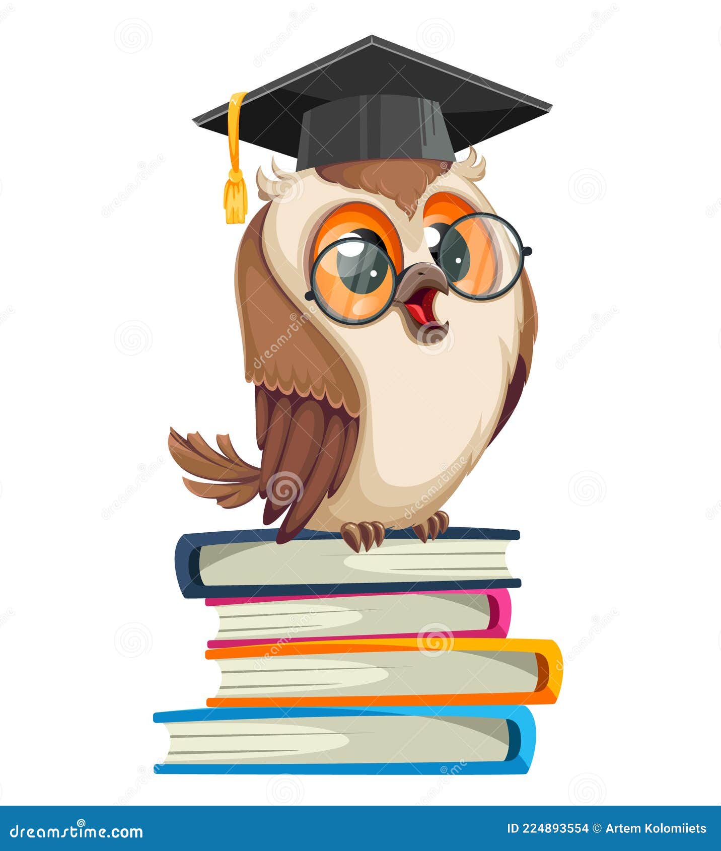 Owl in Graduation Cap. Back To School Stock Vector - Illustration of smart,  studying: 224893554