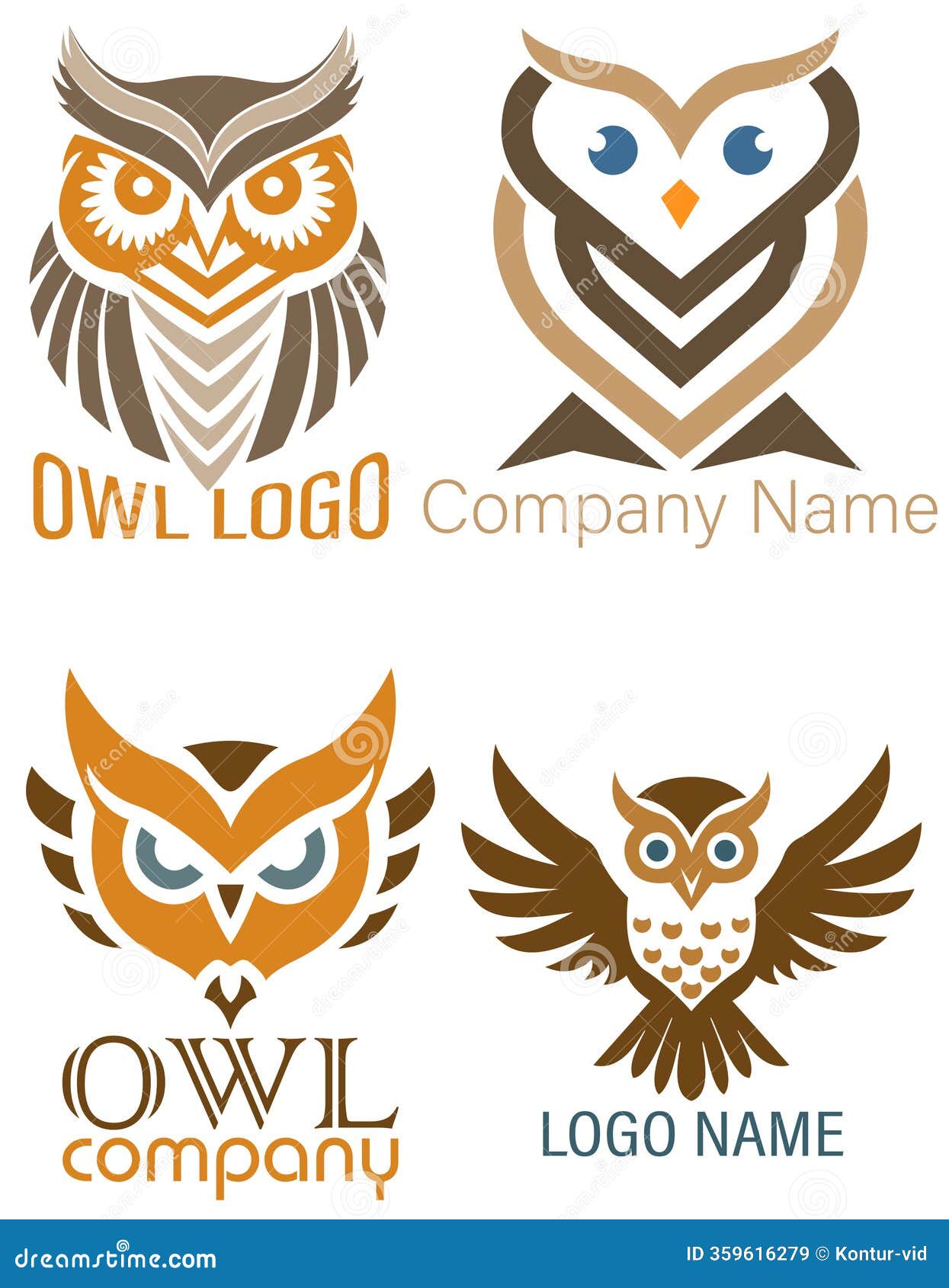 owl logo creative and original for your business or company set logotype  