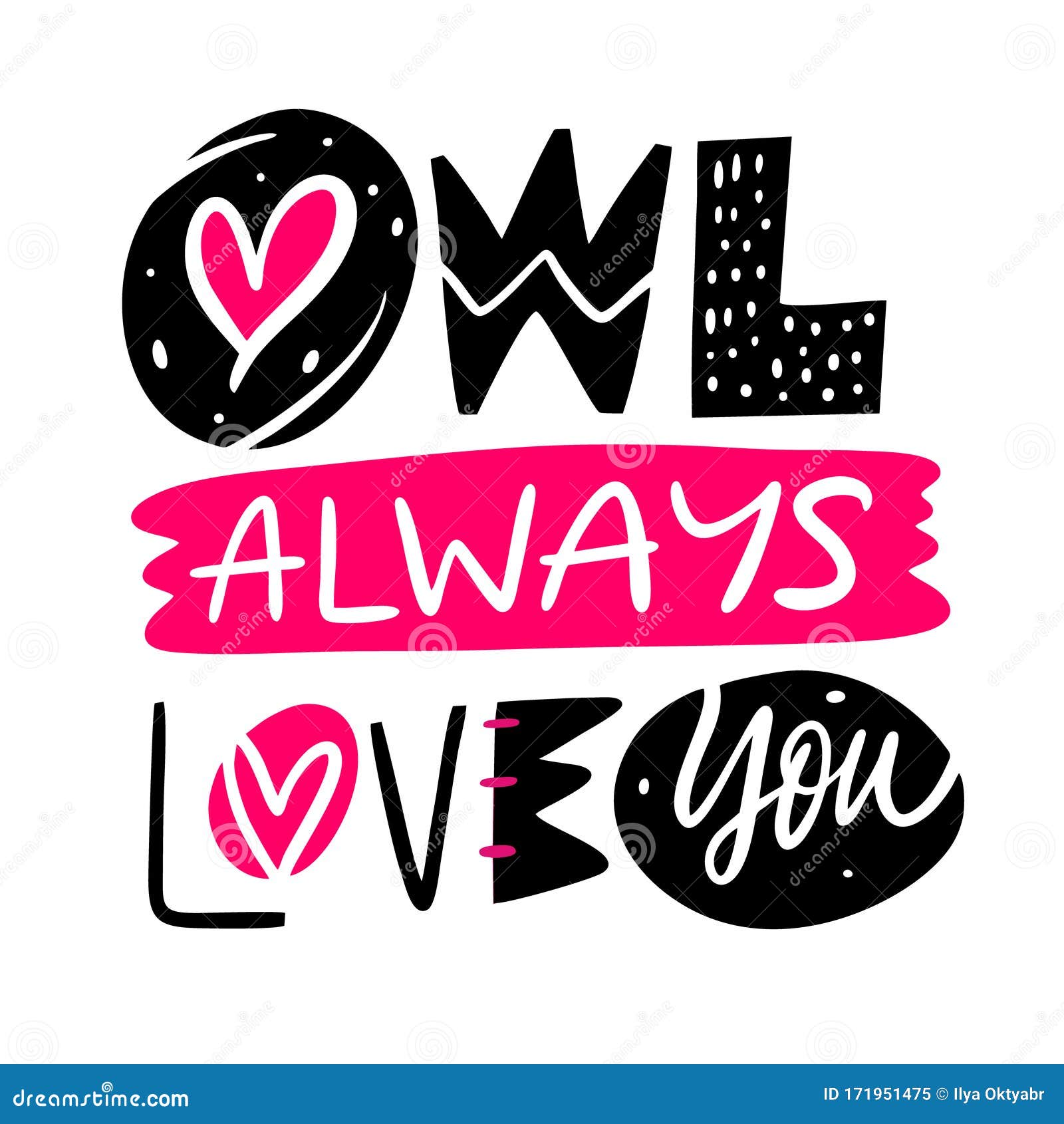 Download Owl Always Love You Phrase. Hand Drawn Vector Lettering ...