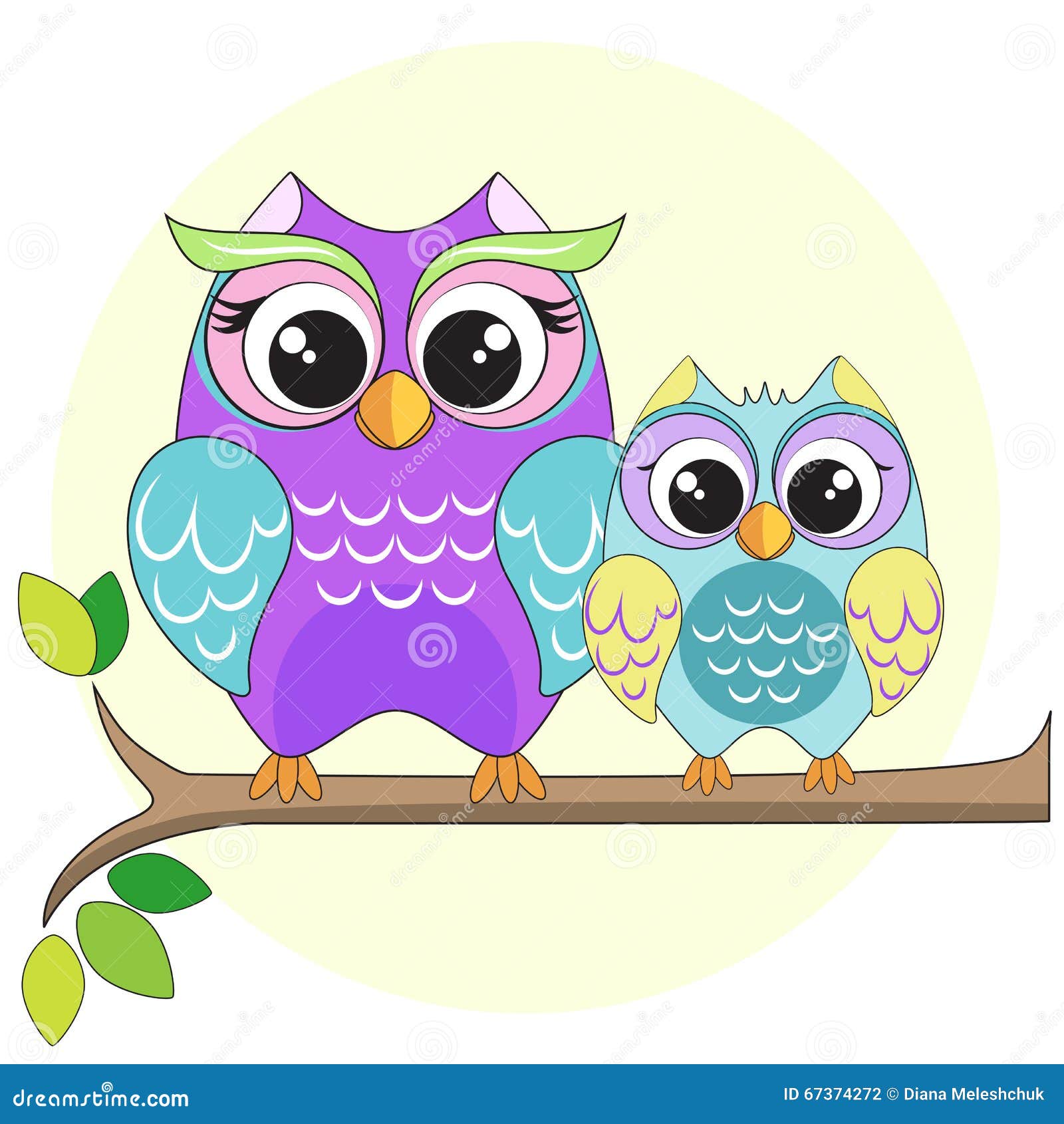Owl mom with son stock vector. Illustration of colored ...