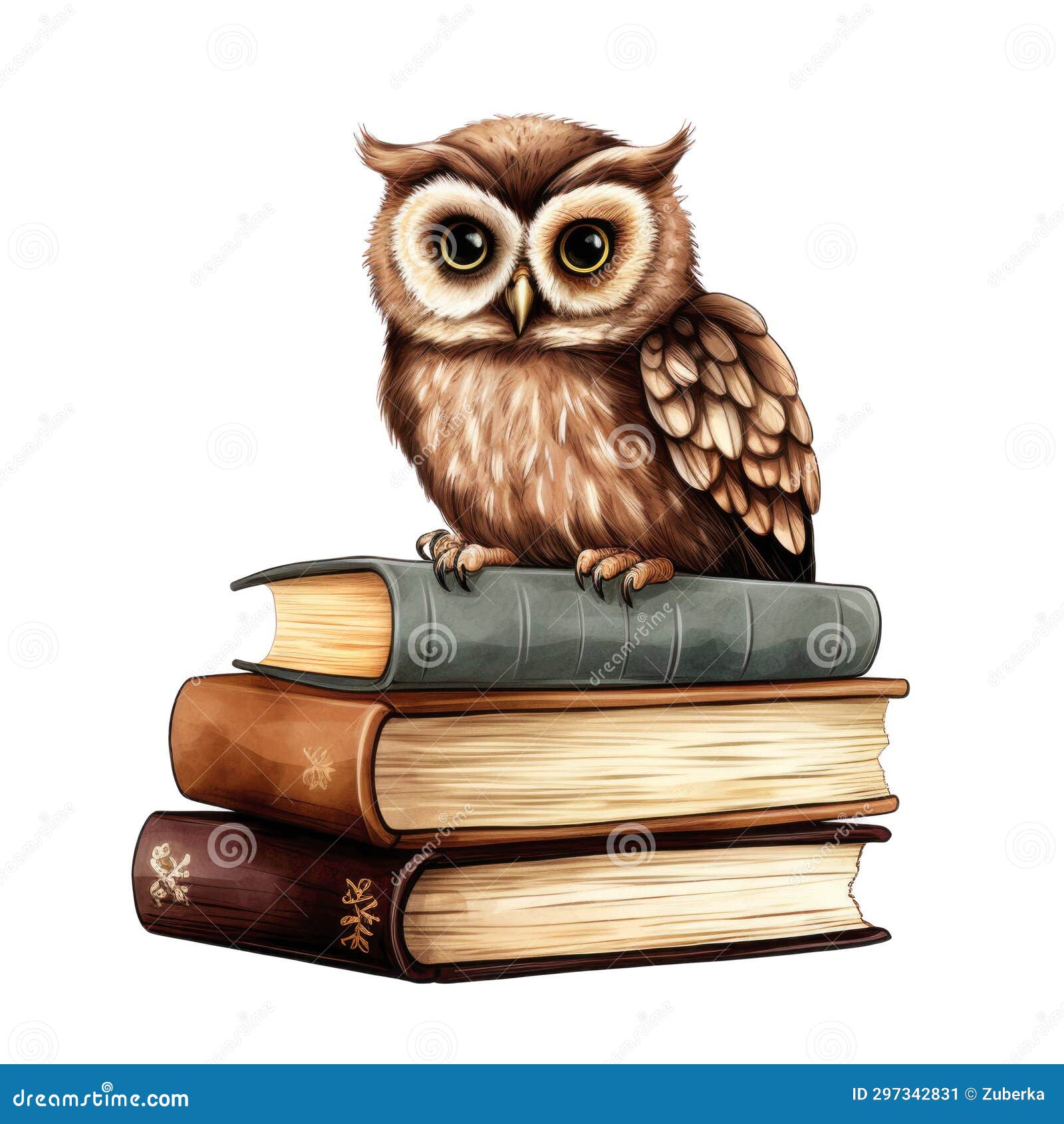 owl sitting on books graphic 