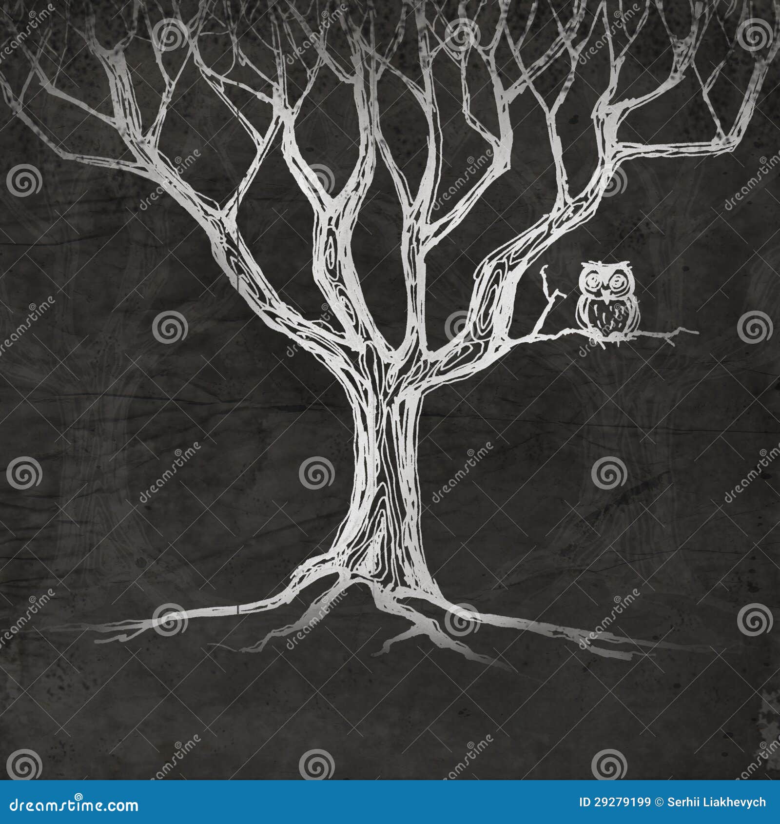 Owl Sitting On A Tree Stock Illustration Illustration Of