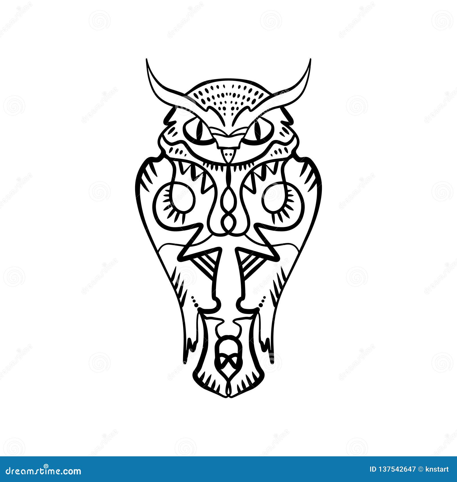 Black Outline Owl On Tree Tattoo For Girls – Truetattoos