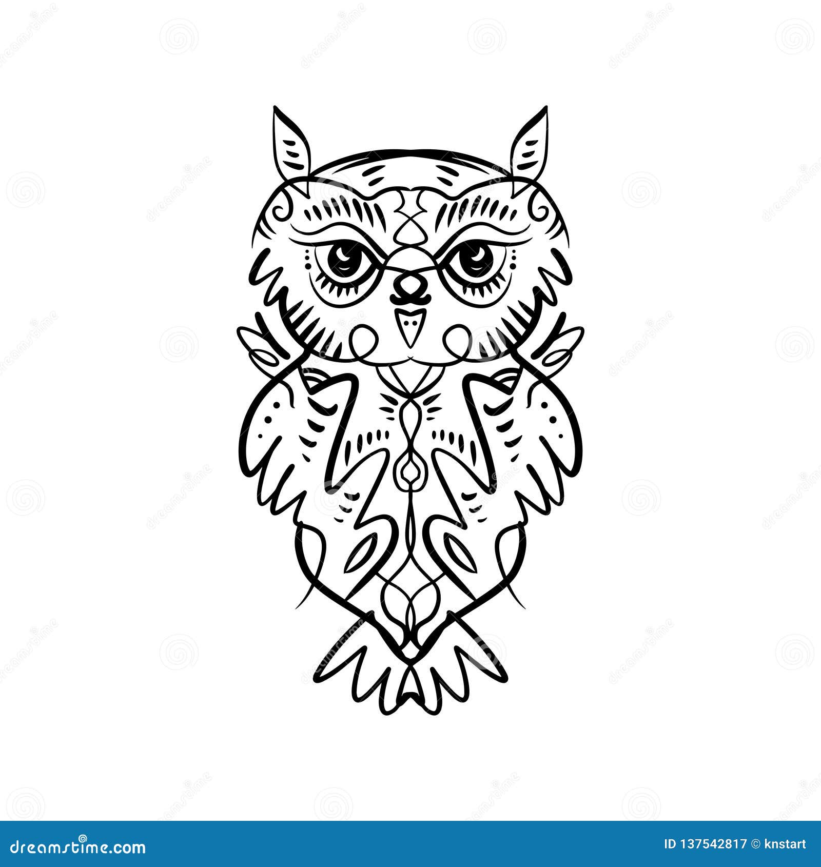 outline art hibou humanisé, hibou qui en...