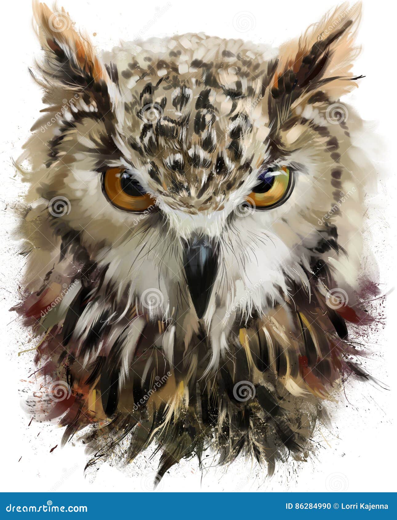 owl watercolor painting