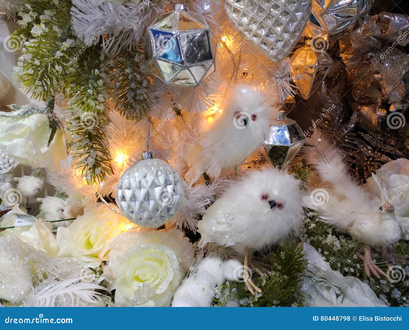 Owls Decorations on Christmas Tree Stock Photo Image of happy