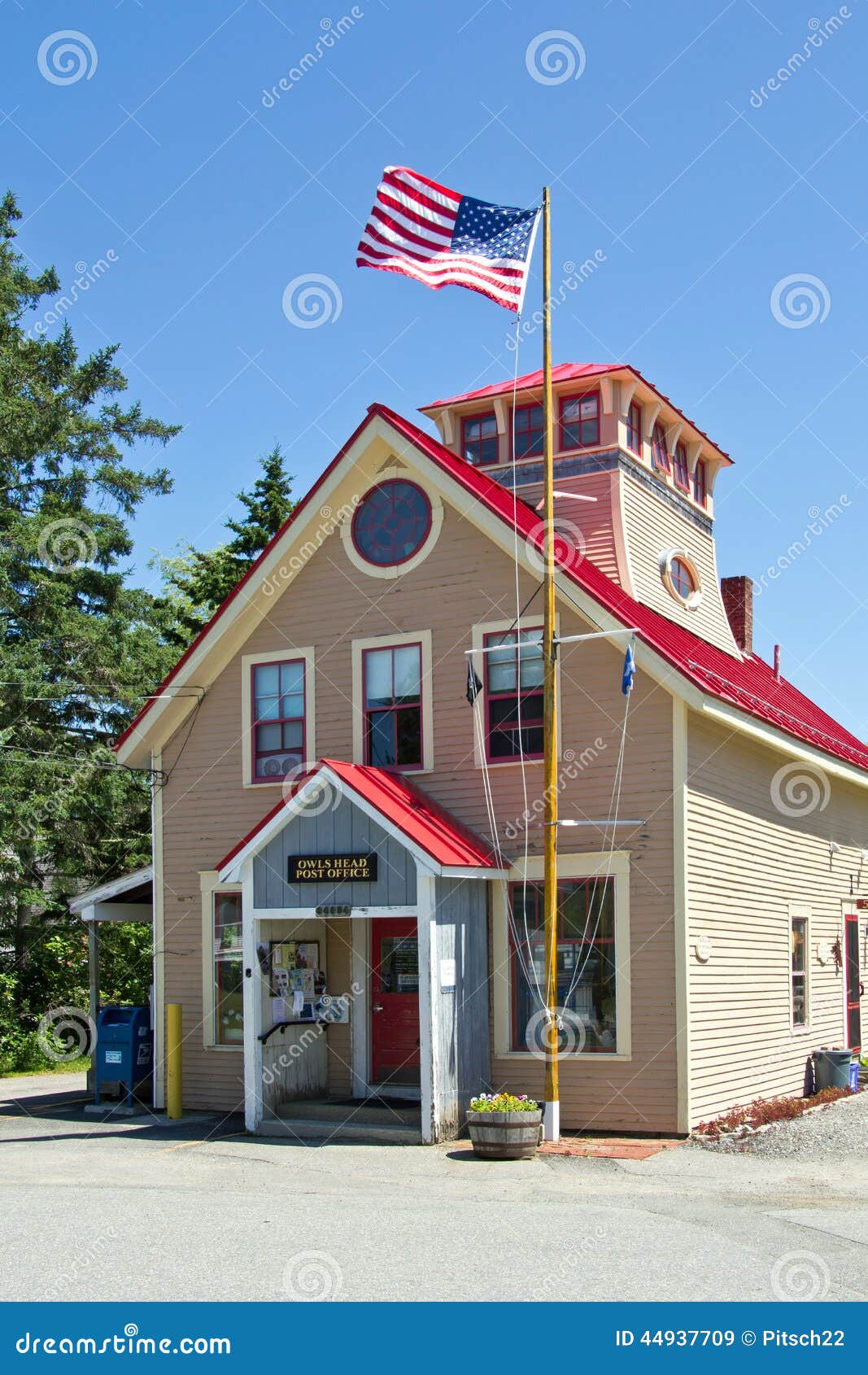 Owls Head Post Office stock image. Image of banner, leisure 44937709