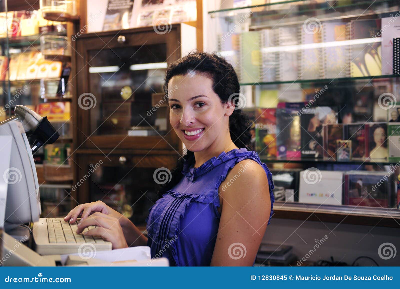 Owner of a bookstore stock image. Image of owner, choosing 12830845