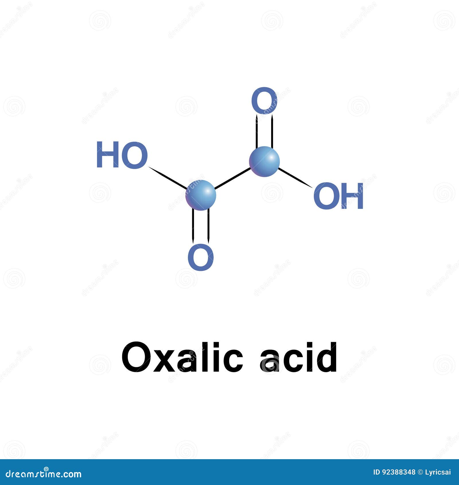 Oxalate d'acide oxalique illustration de vecteur. Illustration du réaliste  - 92388348