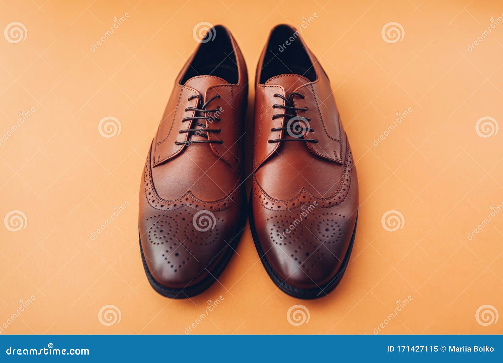 Oxford Male Brogues Shoes. Men`s Fashion Stock Image - Image of ...