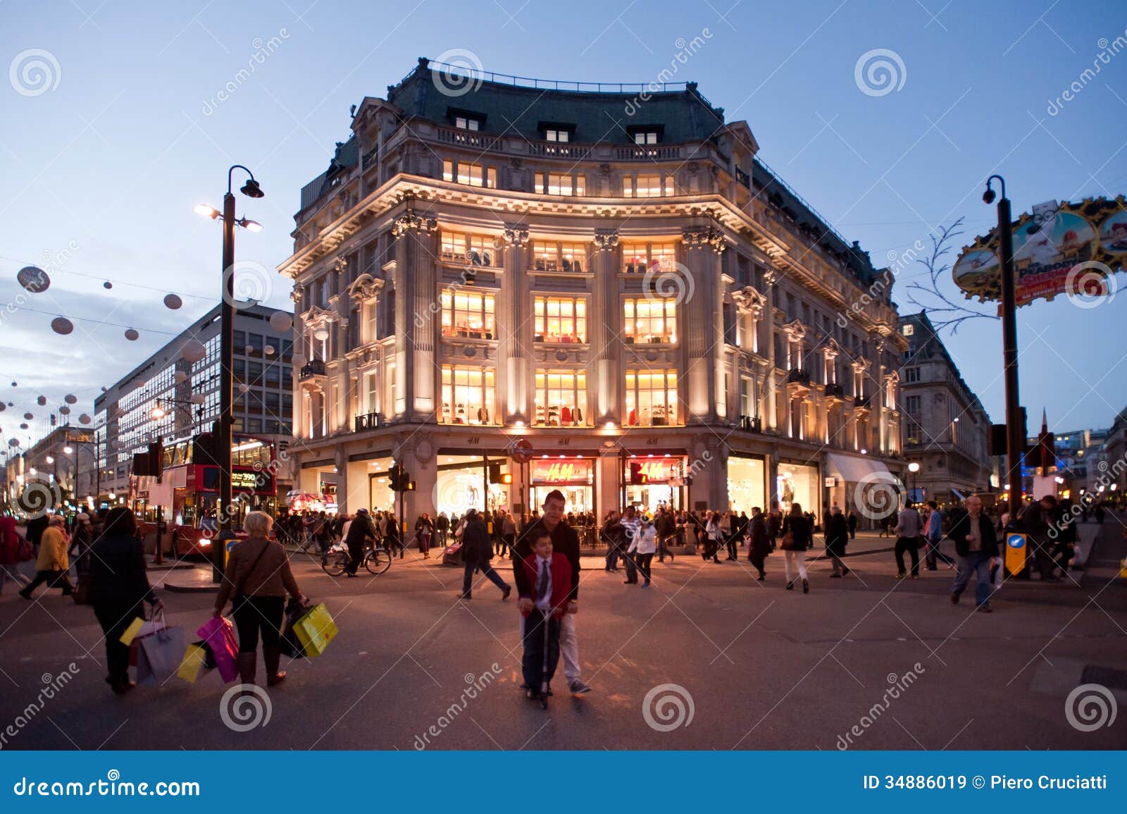  Oxford  Street  In London At Sunset Editorial Stock Image 