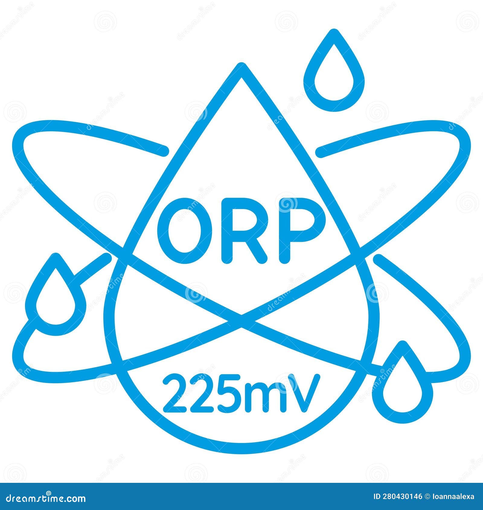 Oxidation Reduction Potential ORP 225 MV Icon for Measuring Water Quality Stock Vector