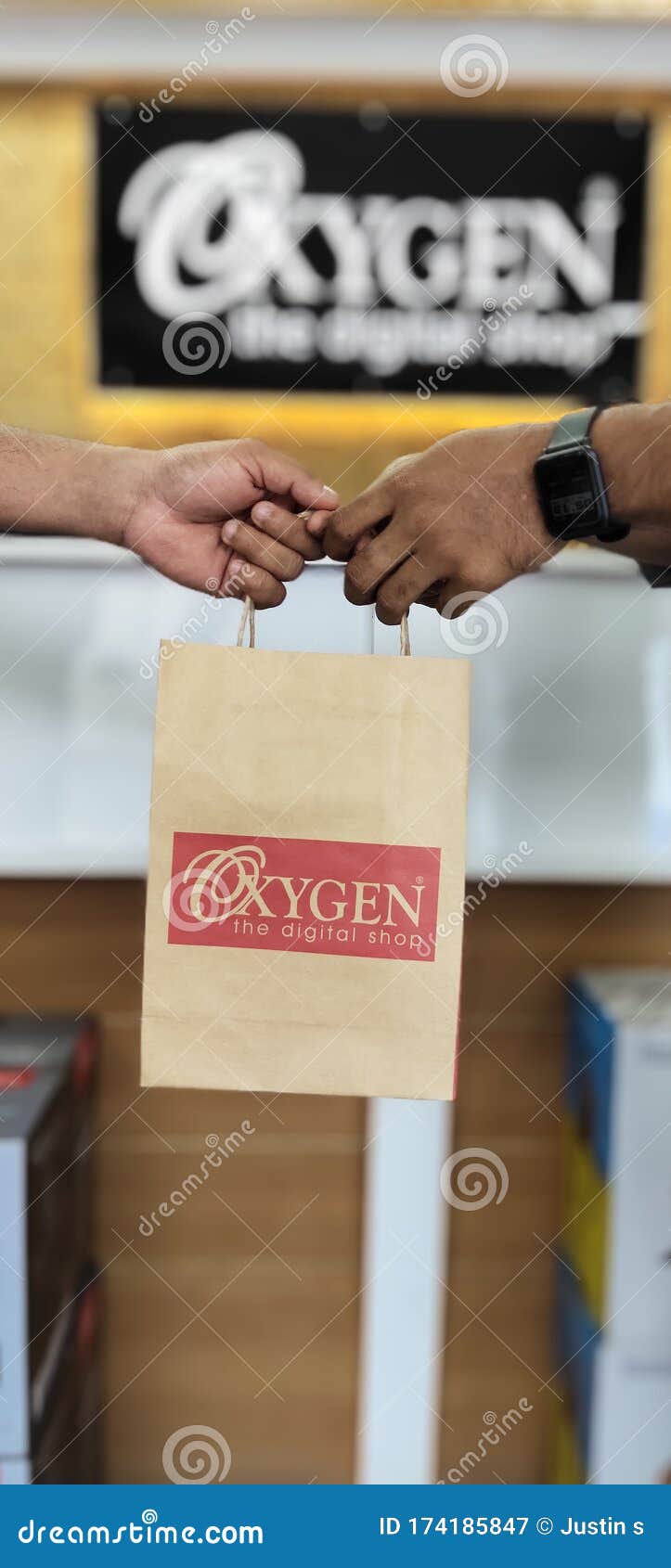 OXYGEN Paper Bag Hand Overing Editorial Photography Image of paper