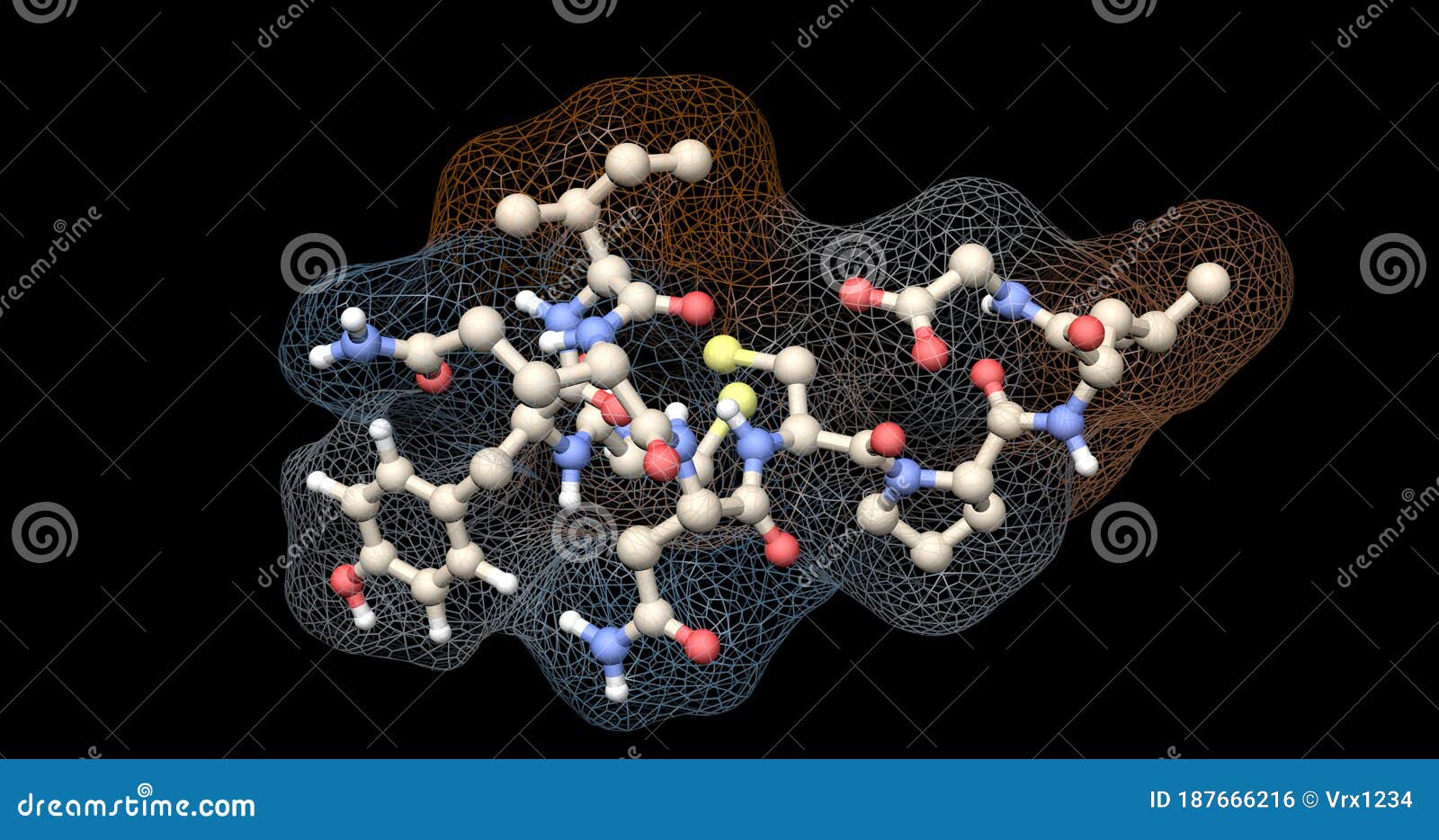 Oxytocin (cuddle Hormone) Molecule RoyaltyFree Stock Photo