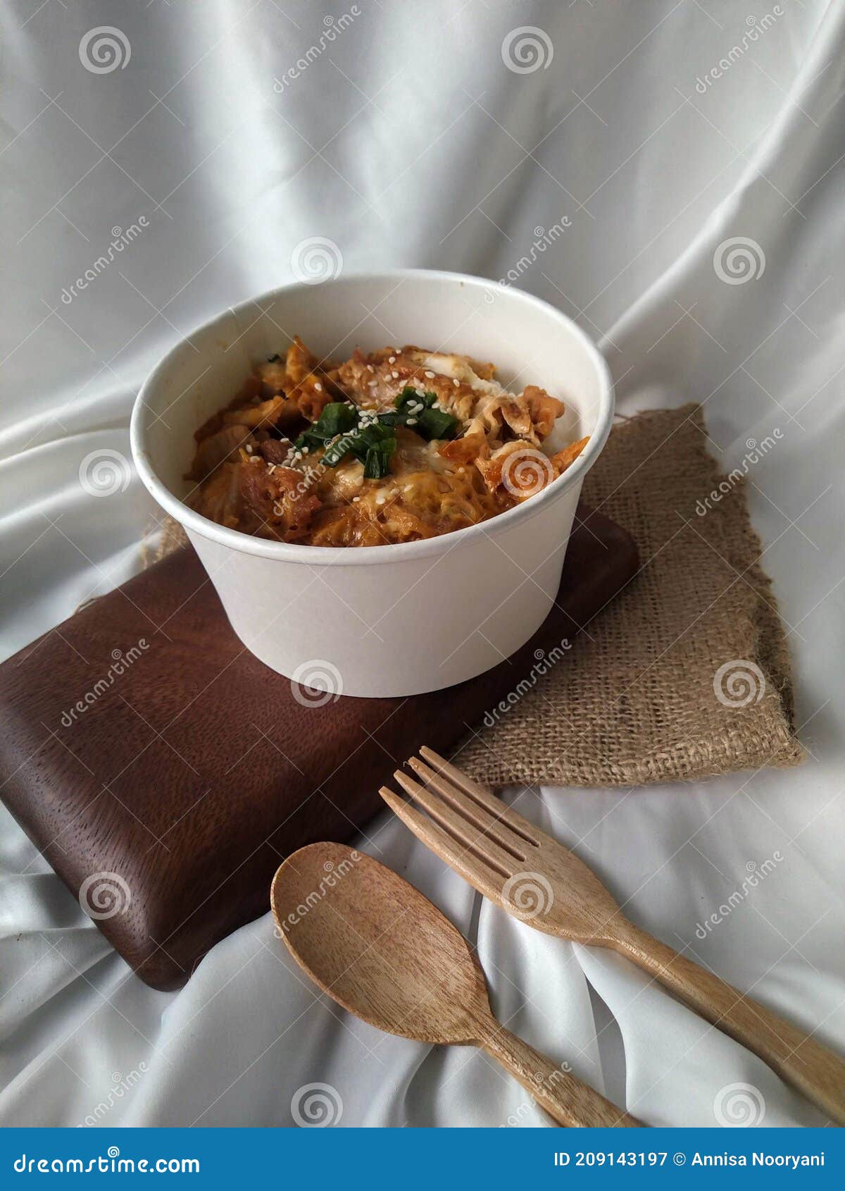 Oyakodon Japanese Chicken and Egg Rice Bowl Stock Image Image of