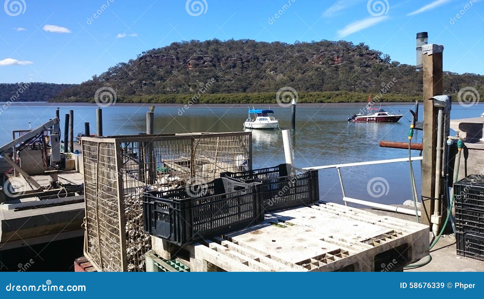 Oyster Farm View stock image. Image of mooney, river 58676339