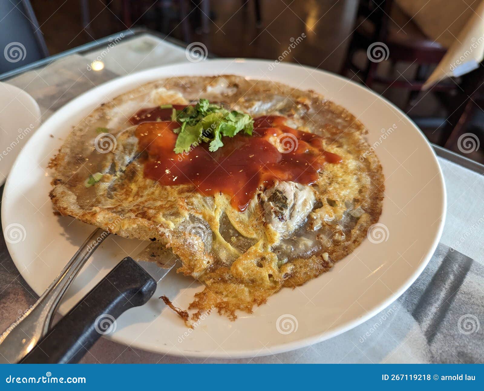 Oyster pancake egg Taiwan stock photo. Image of seafood 267119218