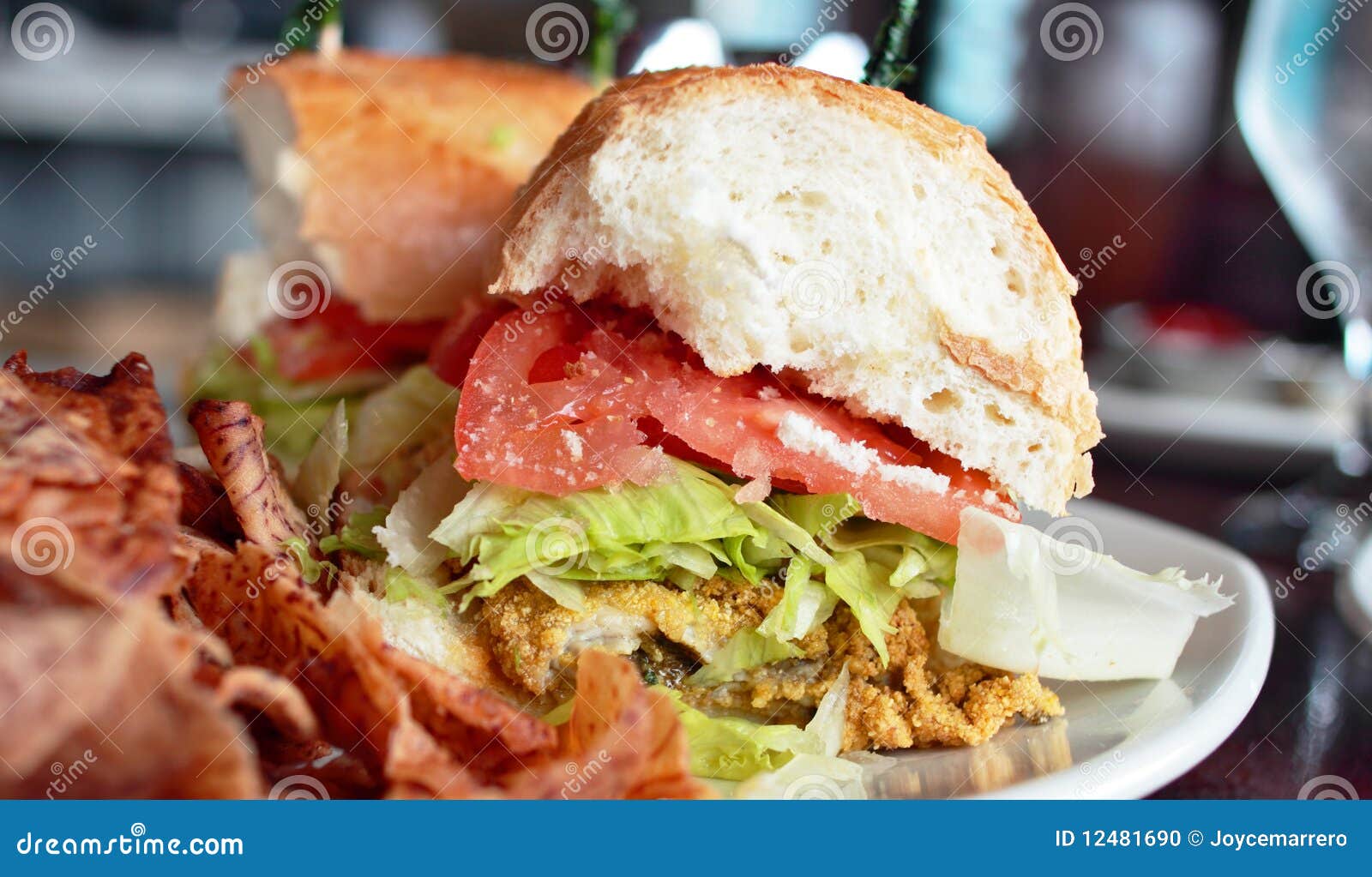 Oyster Po Boy Sandwich stock photo. Image of oysters 12481690