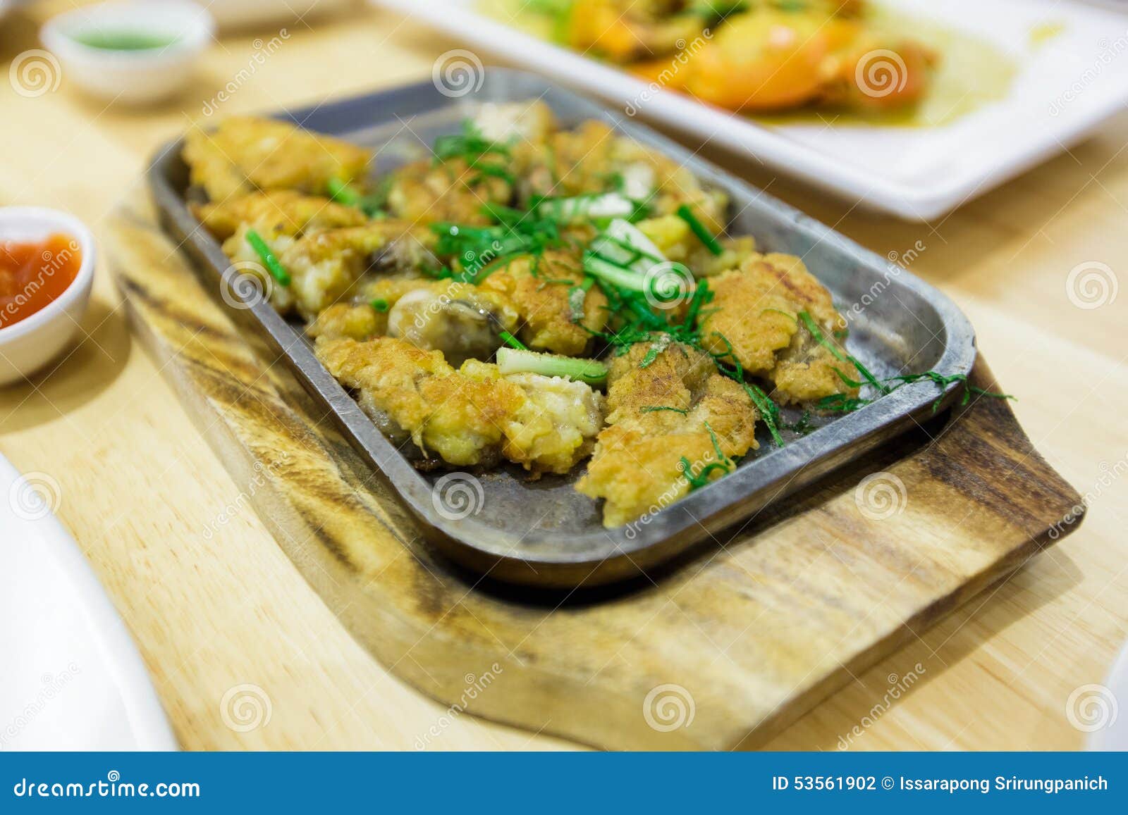 Oysters fried on egg stock photo. Image of penang, chien 53561902