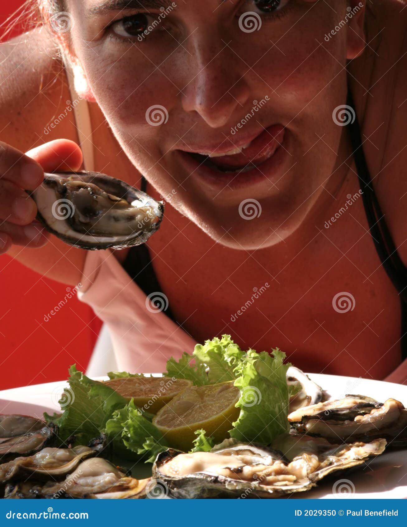 Oysters for lunch stock photo. Image of woman, mollusc 2029350