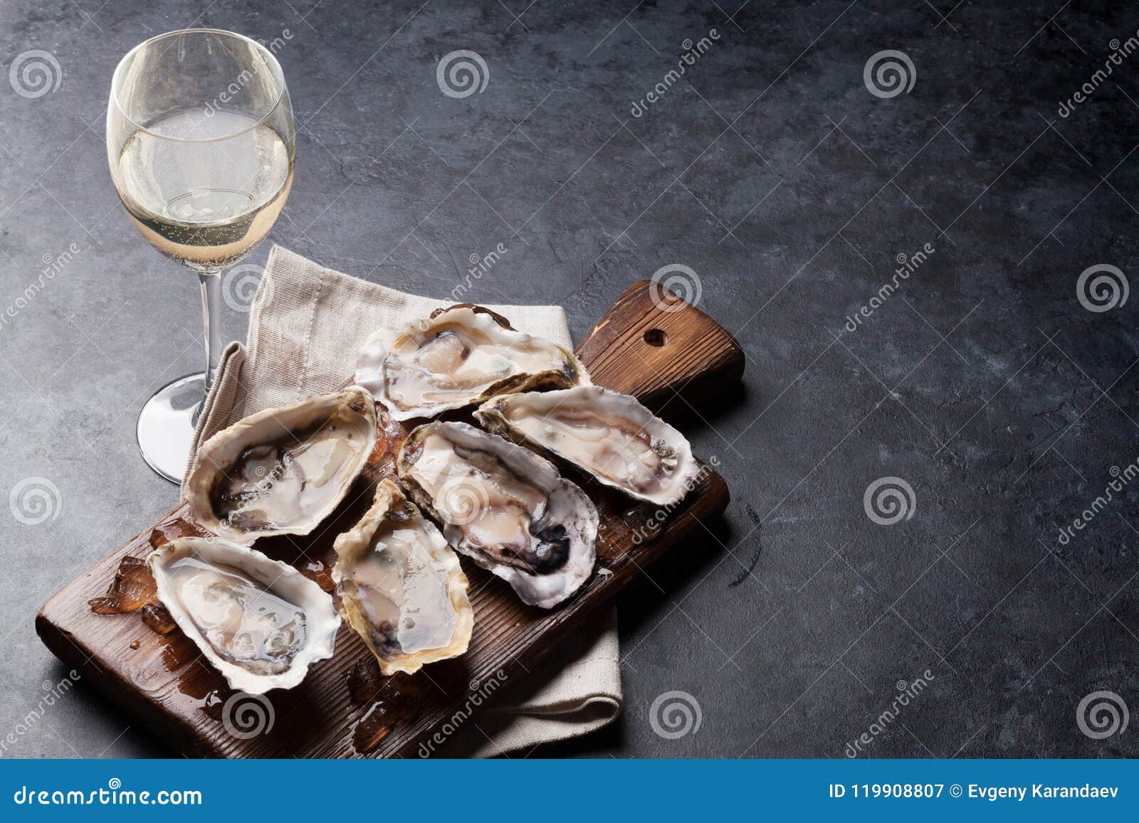 Oysters and wine stock image. Image of mollusk, gourmet 119908807
