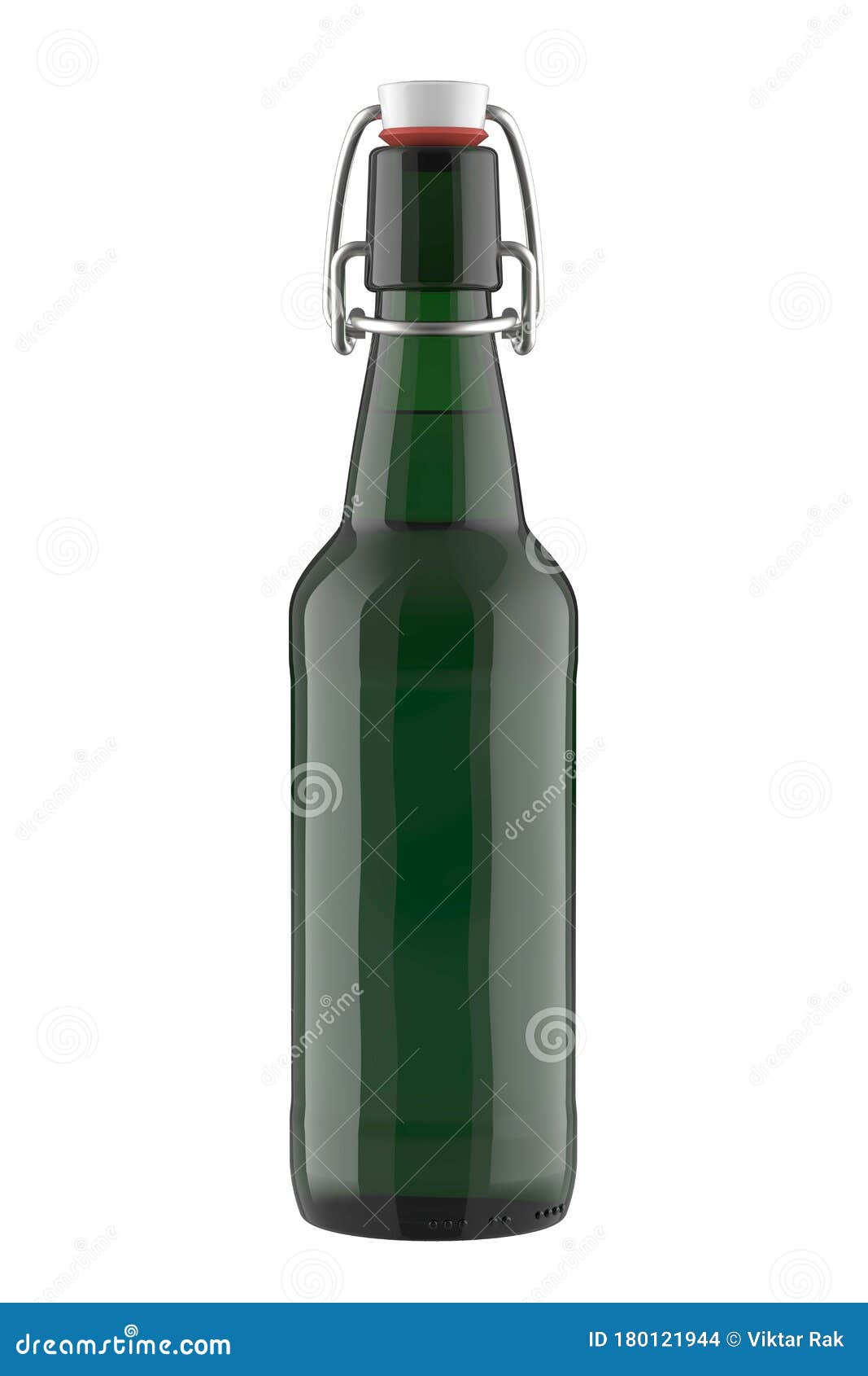 Download 16 Oz Green Glass Beer Bottle With Flip Or Swing Top ...