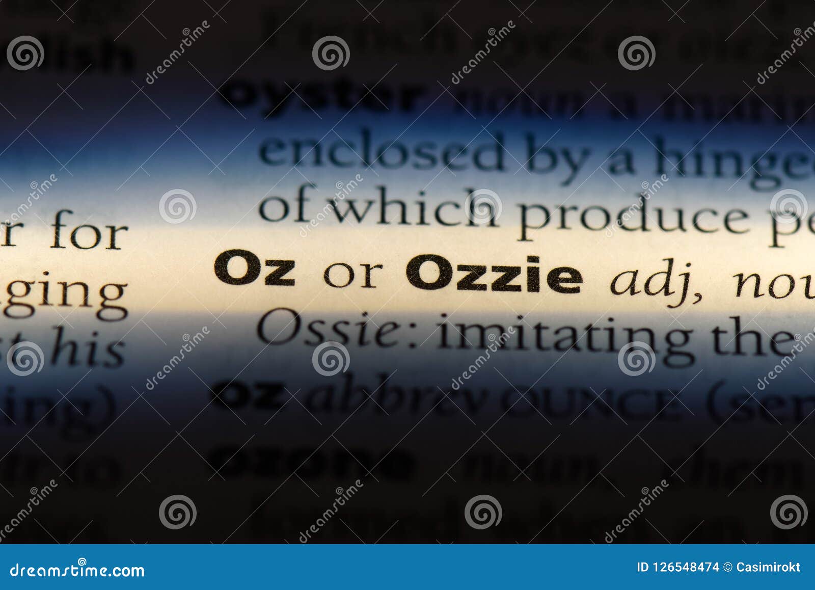 Oz stock photo. Image of paper, english, definition 126548474