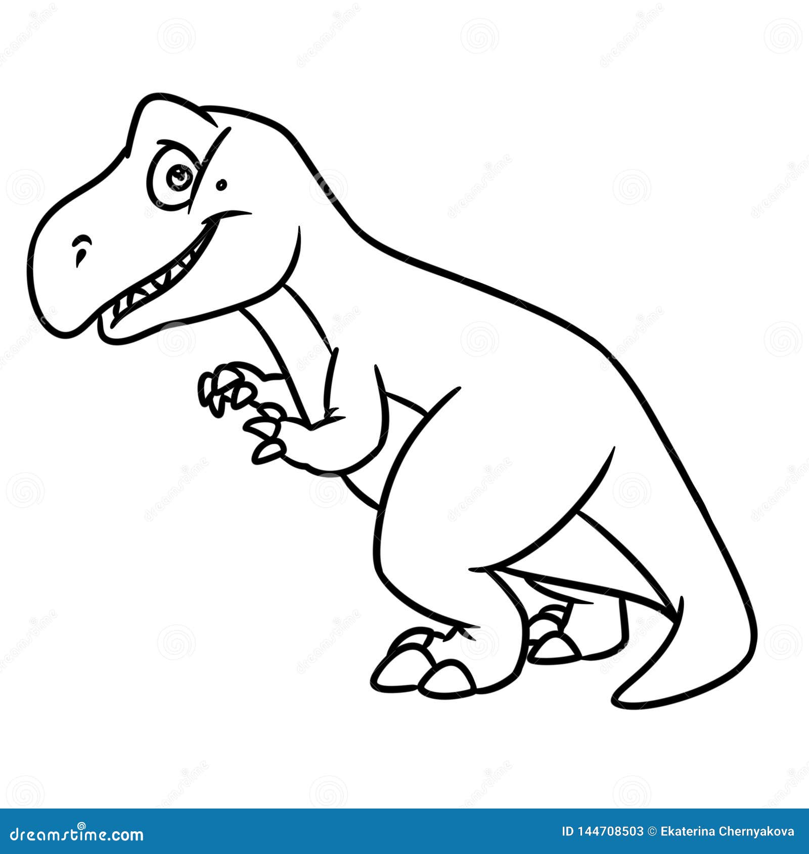 Pequeno Desenho Animado Tyrannosaurus. Ilustração Pré-histórica De