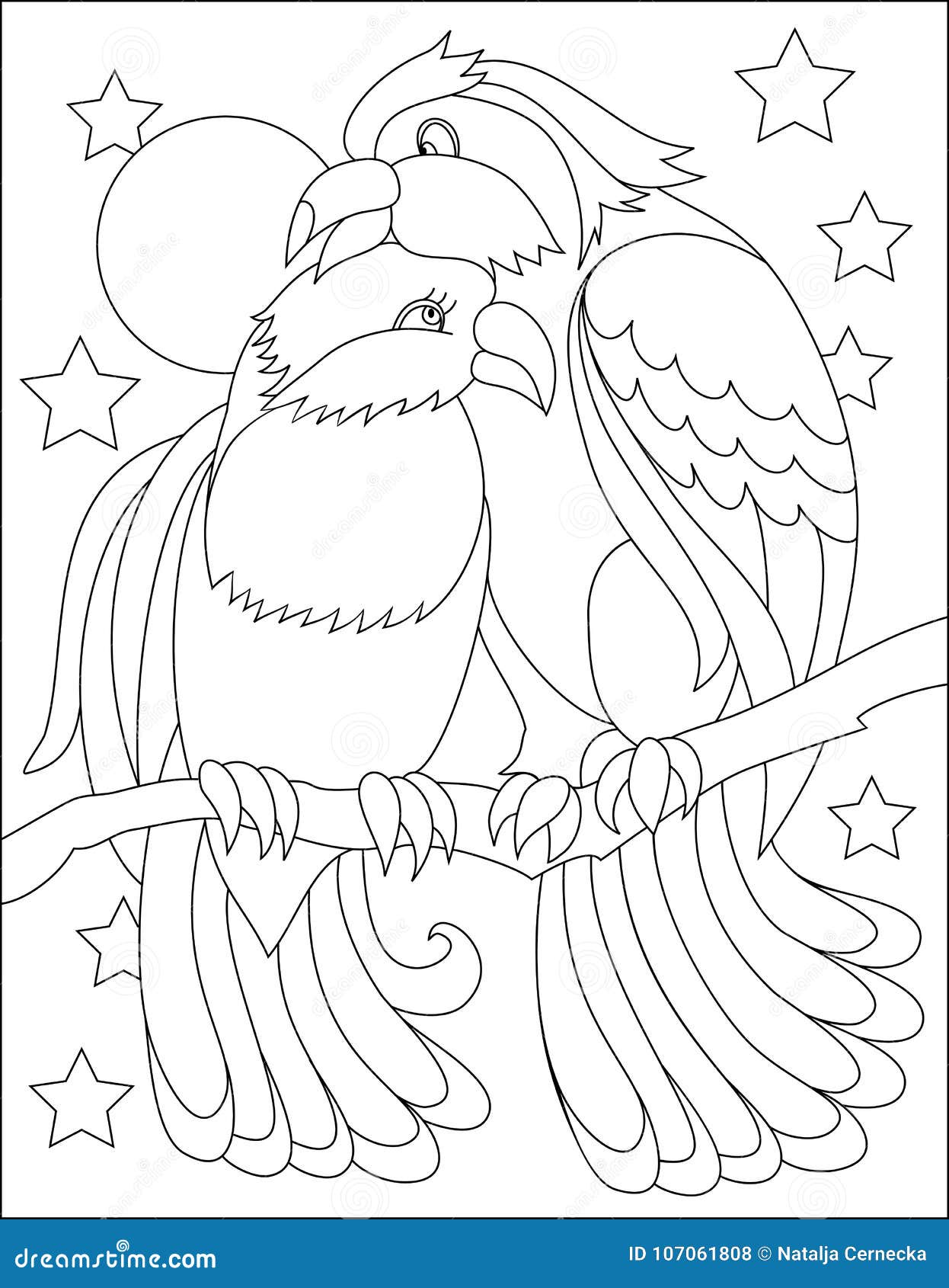 Página Blanco Y Negro Para Colorear Dibujo De Los Pequeños Pájaros De Los  Pares Hoja De Trabajo Para Los Niños Y Los Adultos Ilustración del Vector -  Ilustración de poco, forma: 107061808