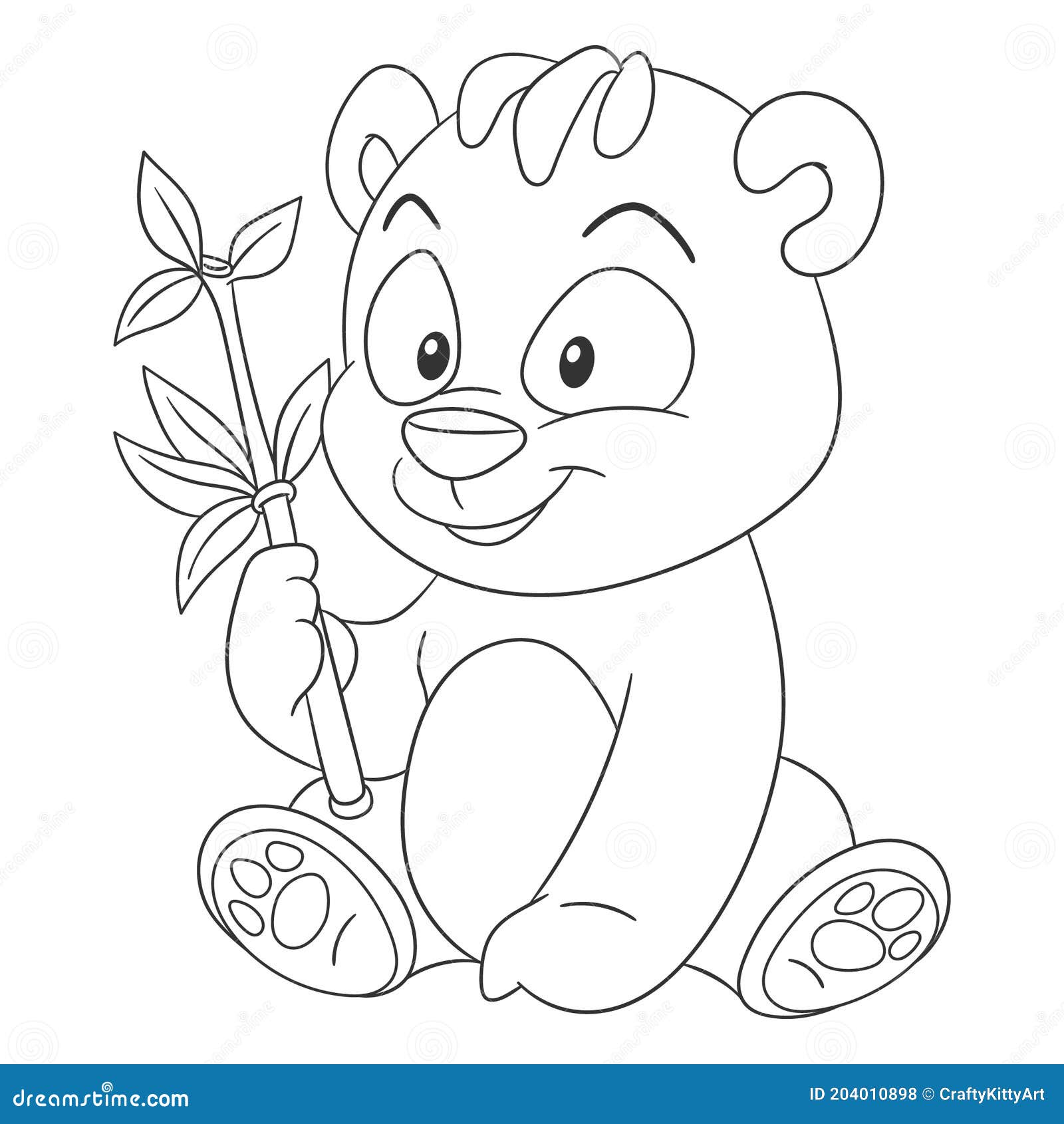 Vetores de Desenhos Para Colorir Panda Feliz Livro De Colorir Para