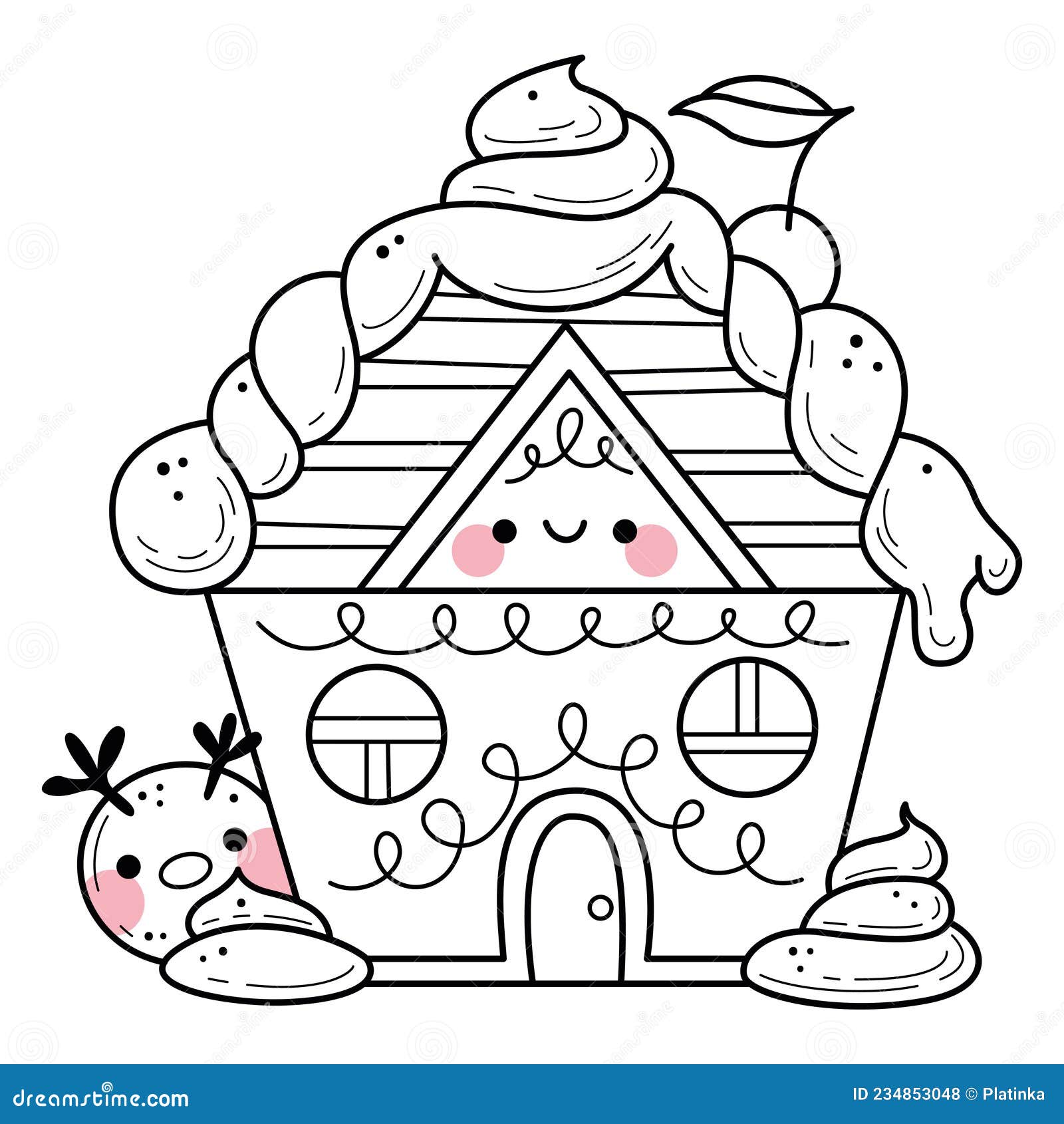 Desenhos de sino de natal kawaii para colorir