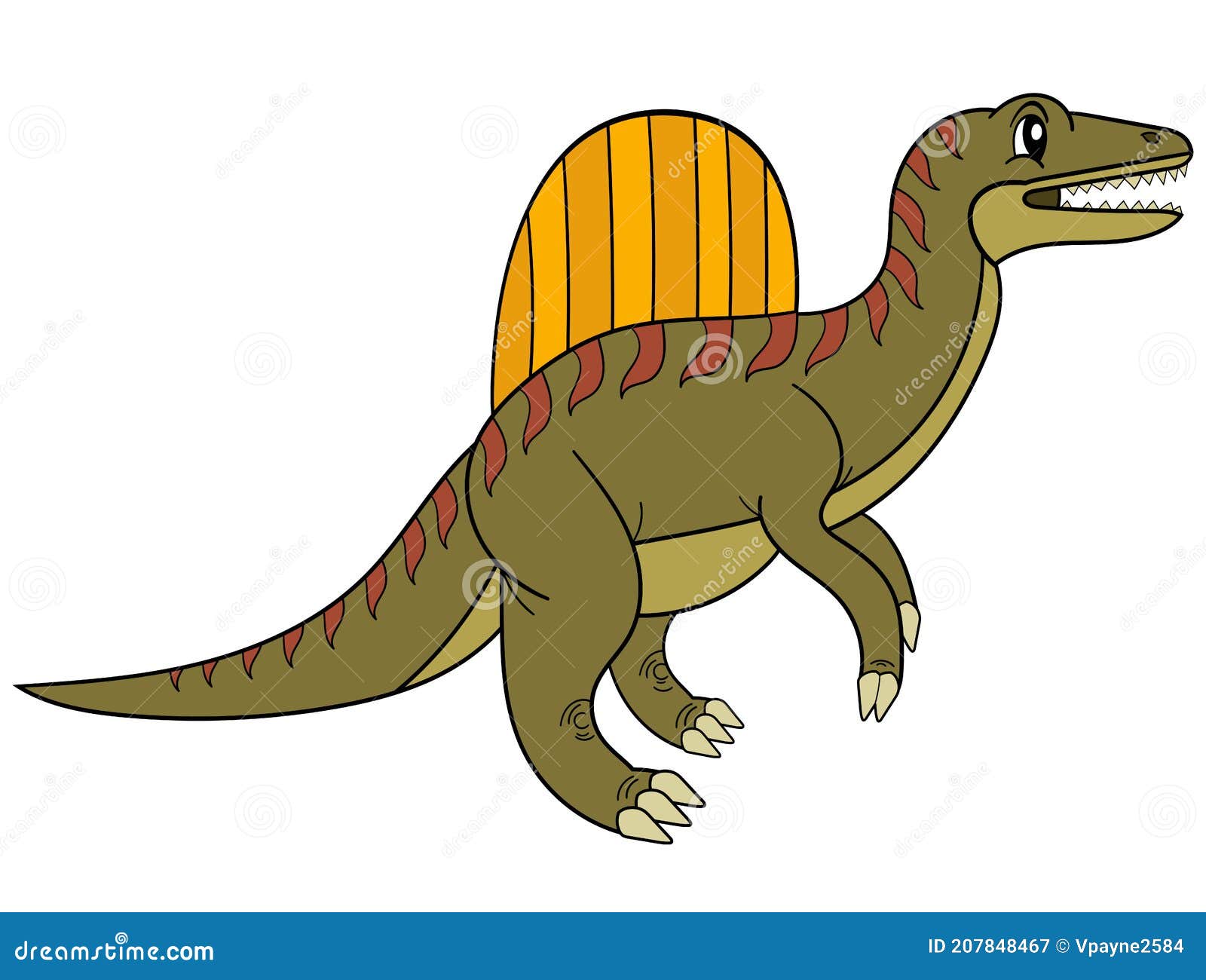 Diplodoco Dinossauro Desenho Animado Clipart Colorido Ilustração