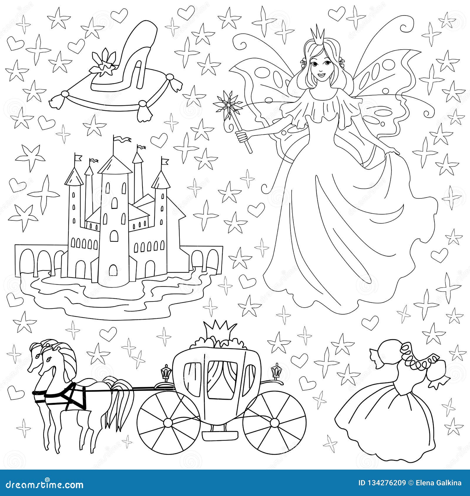 Princesa Livro de coloração para crianças, jogo de colorir para meninas,  jardim de infância e de criança meninas pré-escolar, as crianças todas as  idades. Imagens bonitas de princesas, cavaleiros, castelos, unicórnio,  cavalo