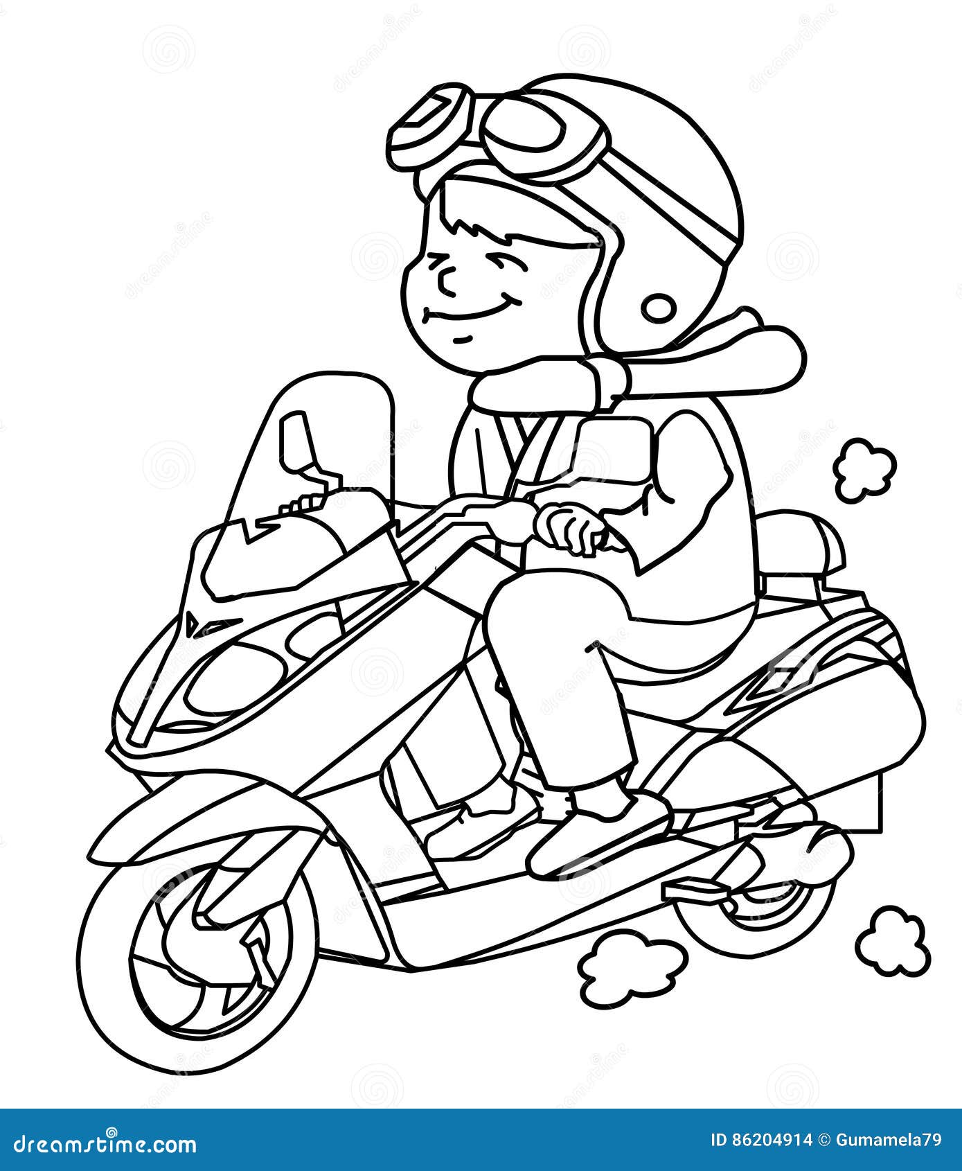 Página De Coloração De Motocicleta Para Desenho De Esboço De