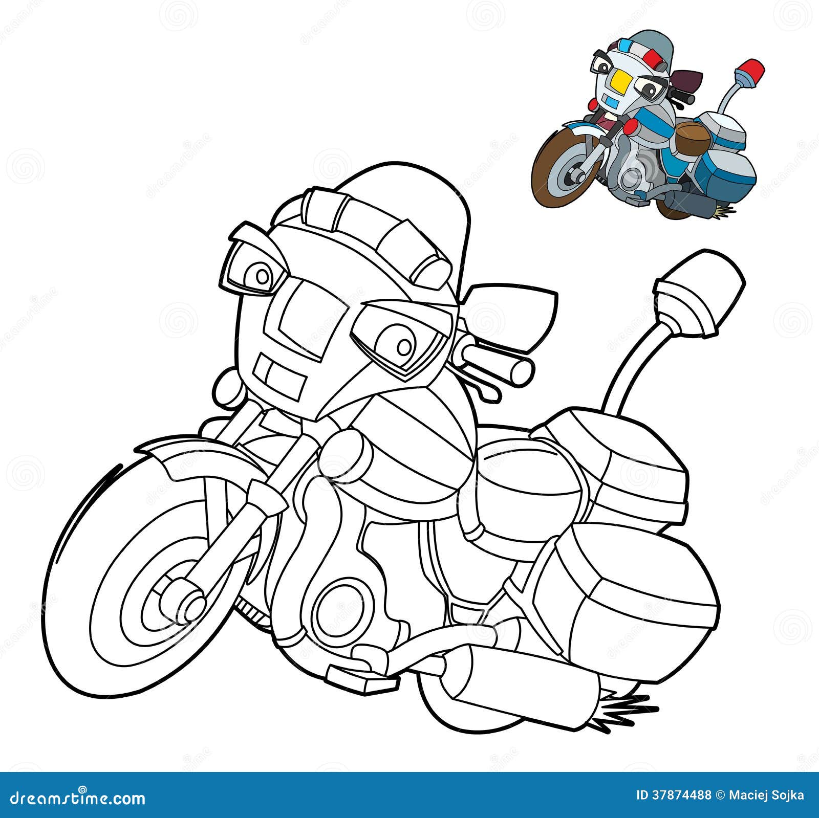 Desenho de Moto, Coloração e Pintura para Crianças e Bebês