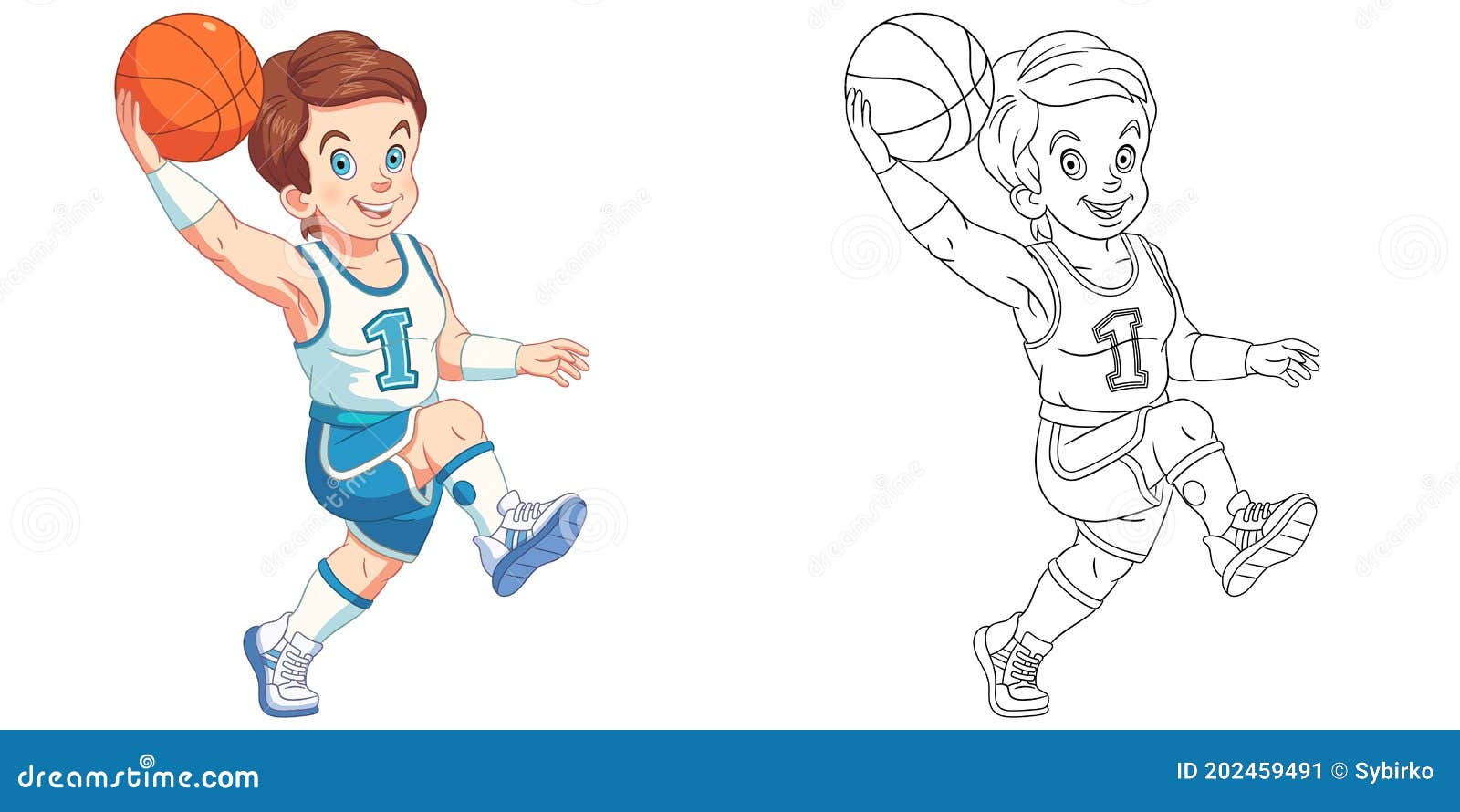 Niño De La Historieta Que Juega a Baloncesto Ilustración del Vector -  Ilustración de colores, cabrito: 139510355