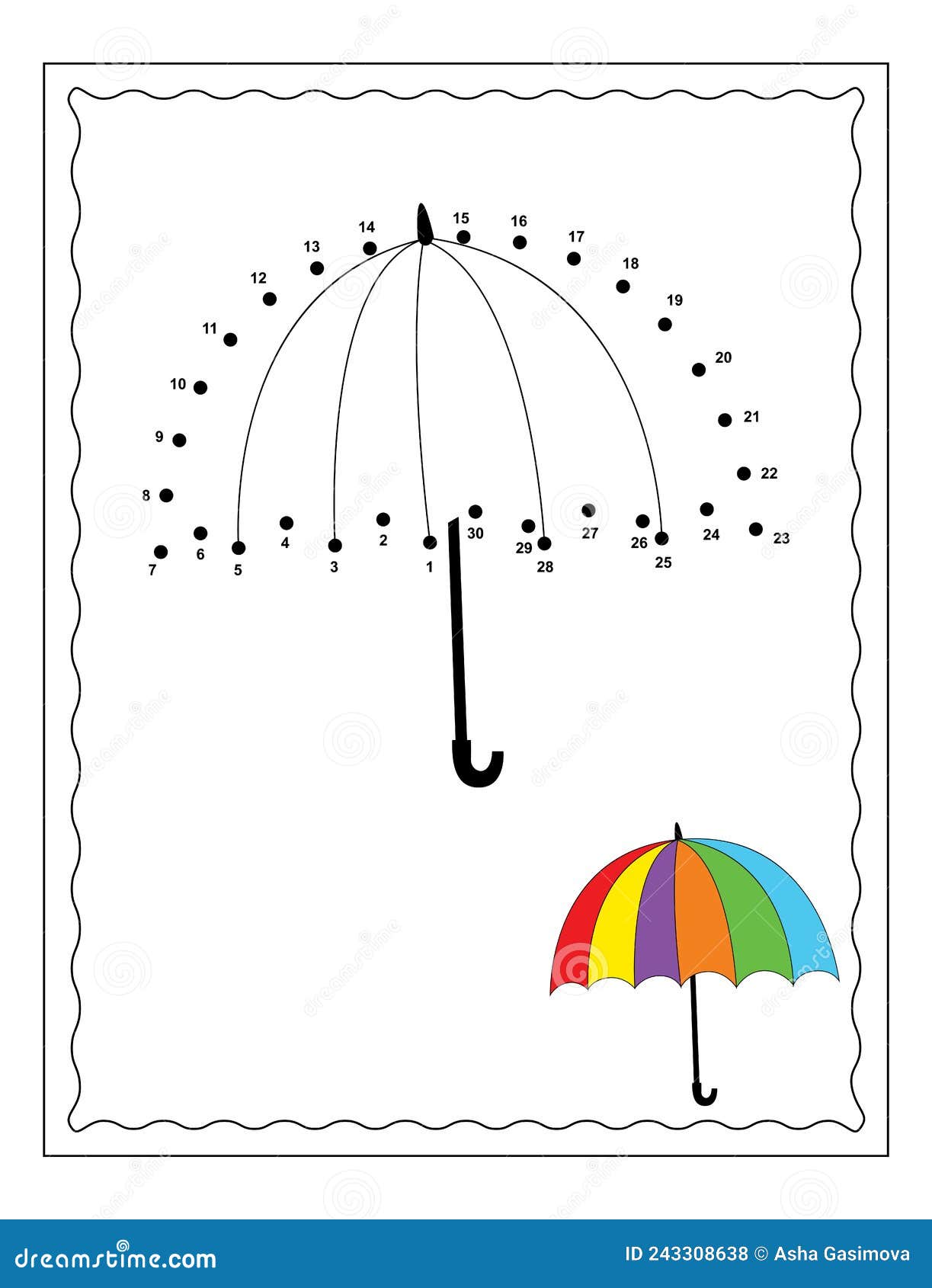 Página De De Paraguas Ilustración del Vector - Ilustración paraguas, colorante: