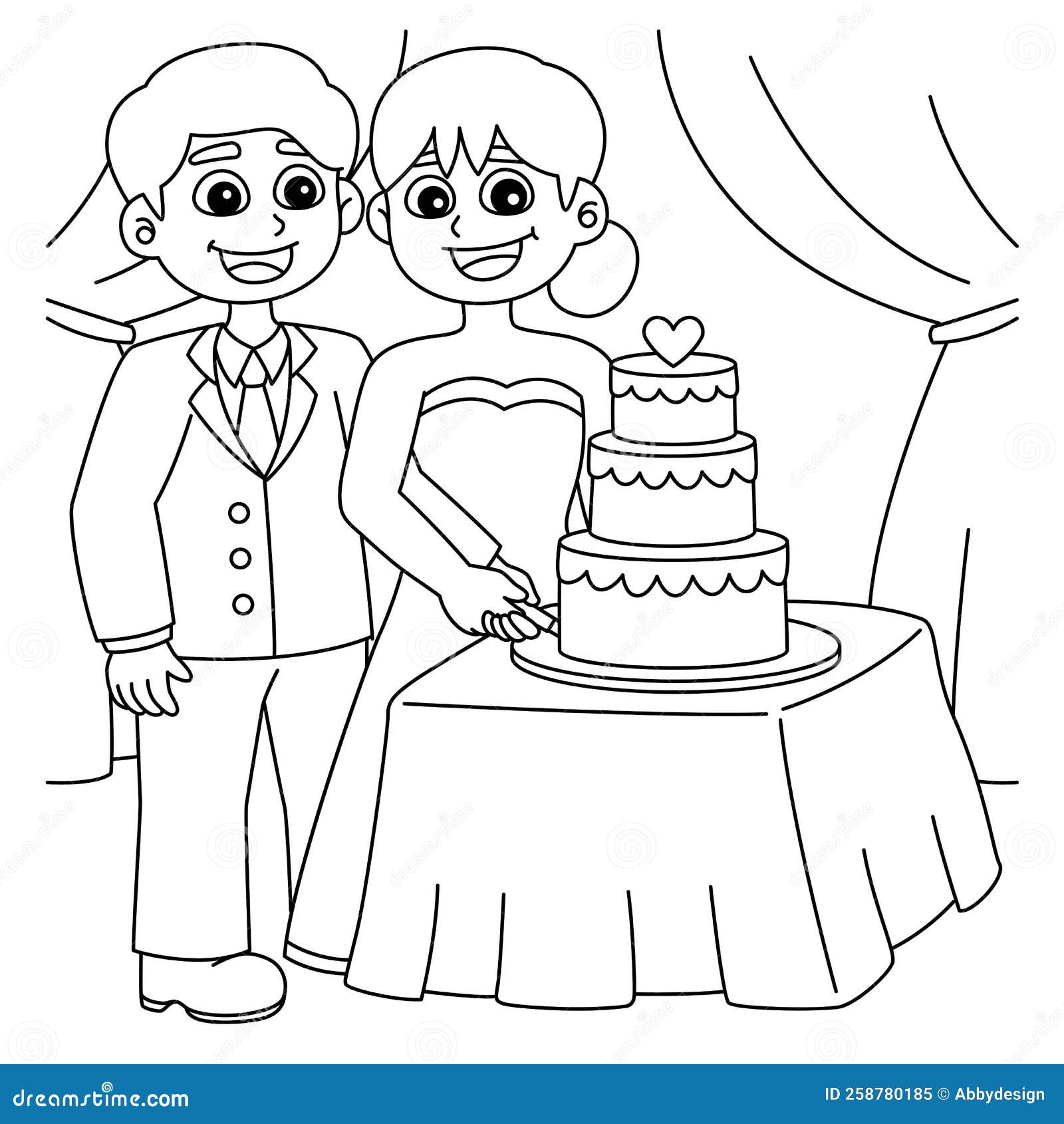 Desenho de Bolo de casamento para colorir